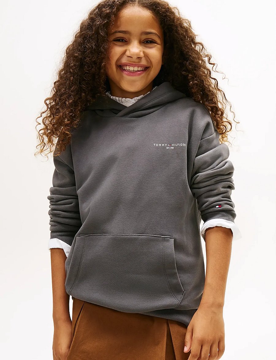 Tommy Hilfiger - MINI CORP HOODIE - kapuutsiga pusad - washed black - 0