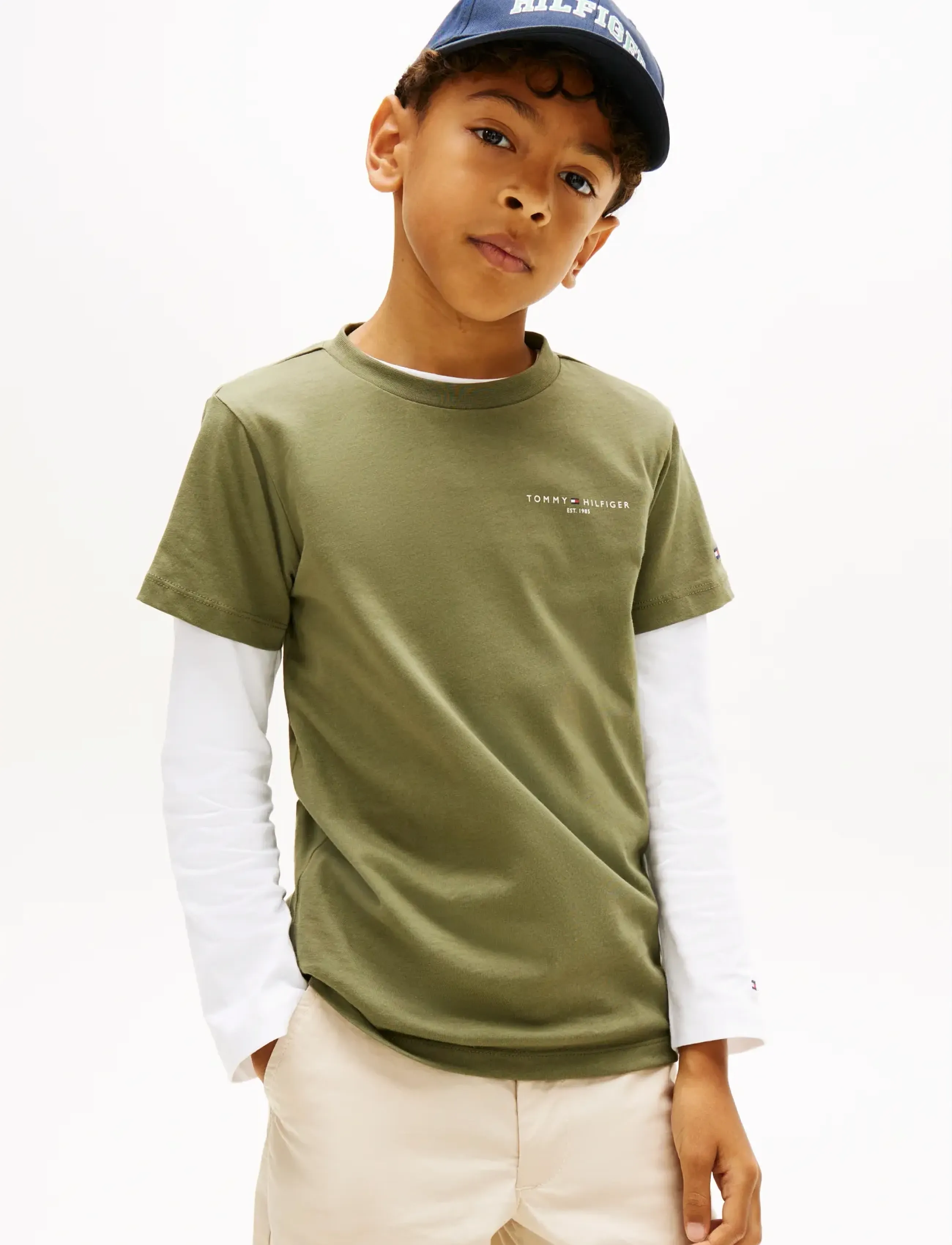 Tommy Hilfiger - MINI CORP T-SHIRT - kortærmede t-shirts - battle green - 3