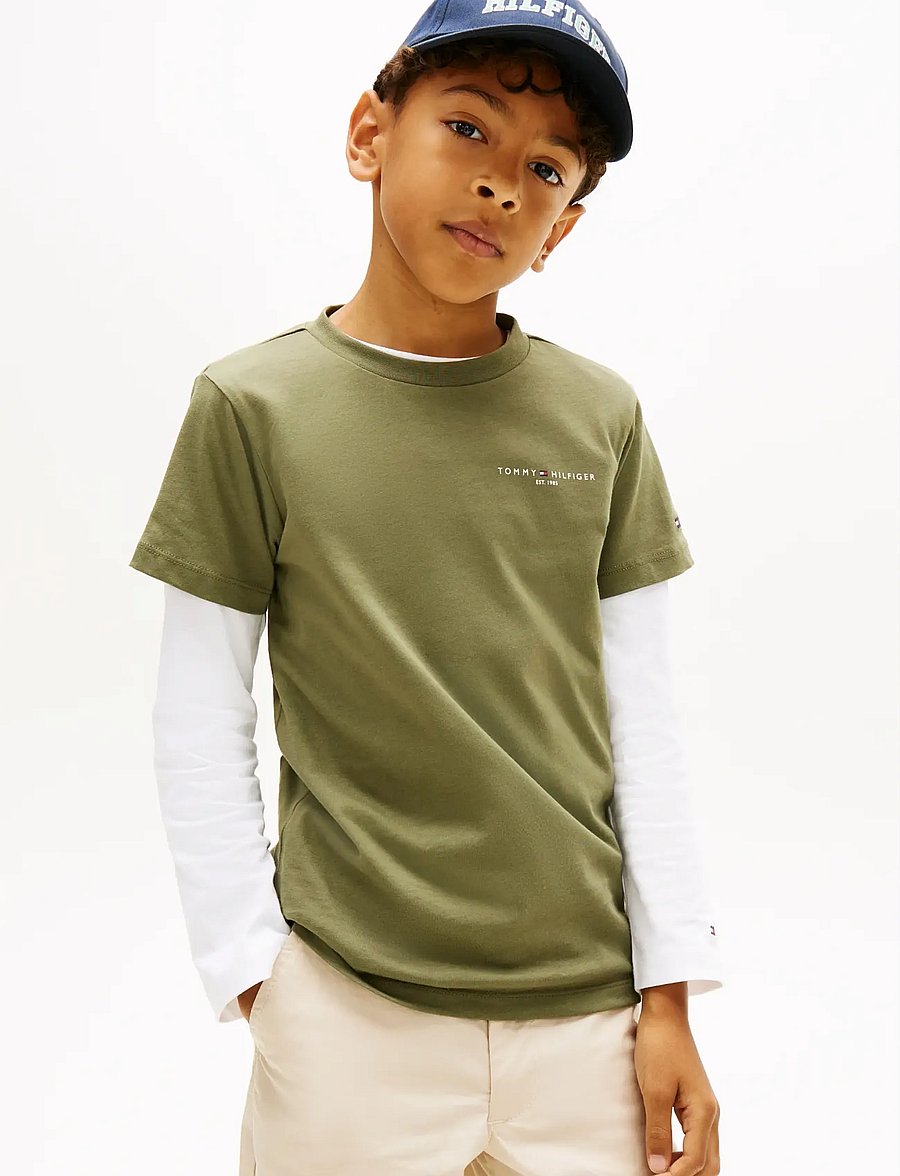 Tommy Hilfiger - MINI CORP T-SHIRT - kortærmede t-shirts - battle green - 3