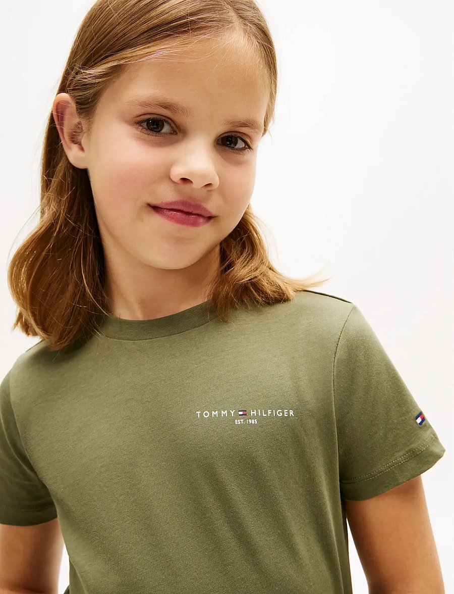 Tommy Hilfiger - MINI CORP T-SHIRT - kortærmede t-shirts - battle green - 4