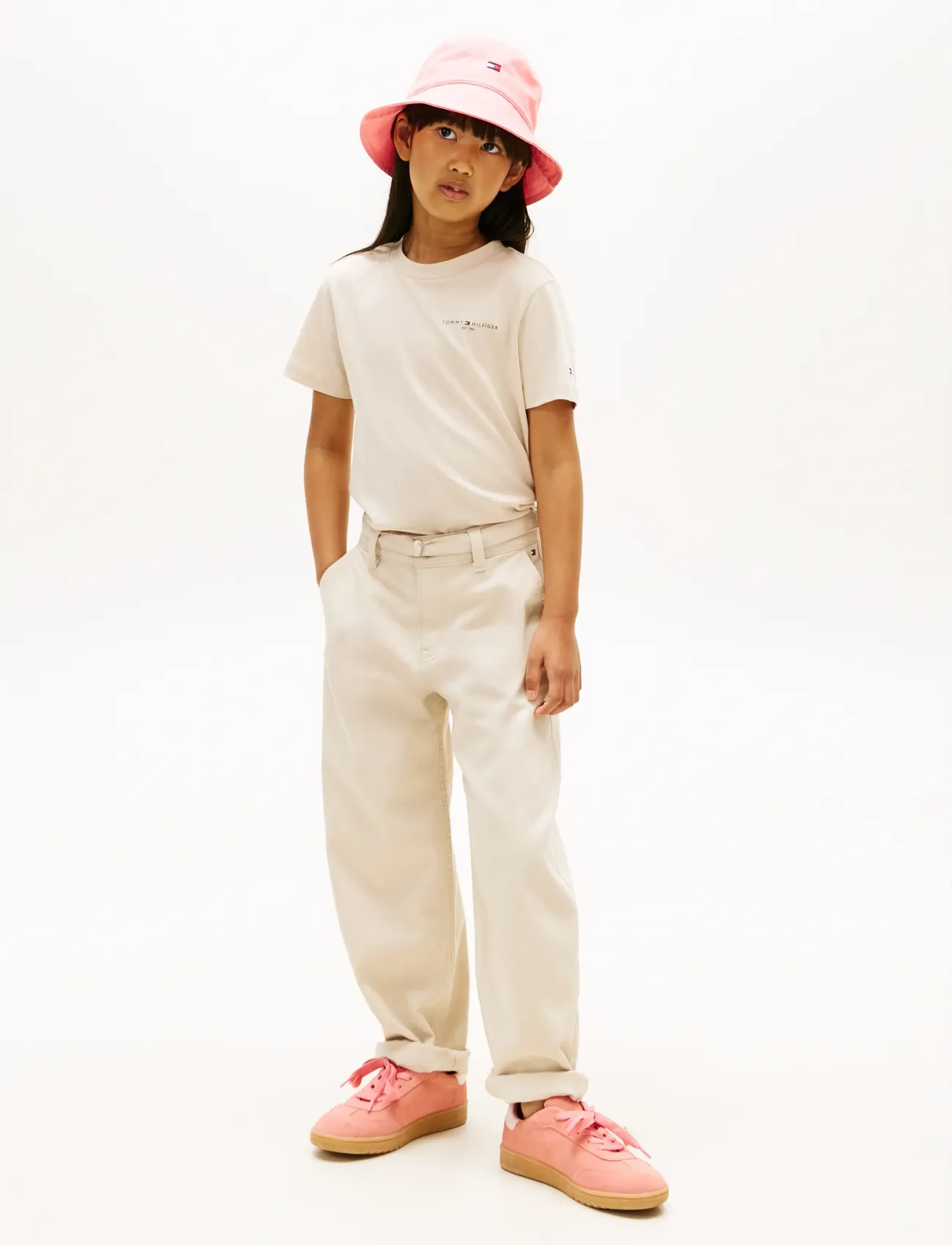 Tommy Hilfiger Mini Corp T-Shirt, 164, T-shirts, Beige - Short-sleeved, Kinder