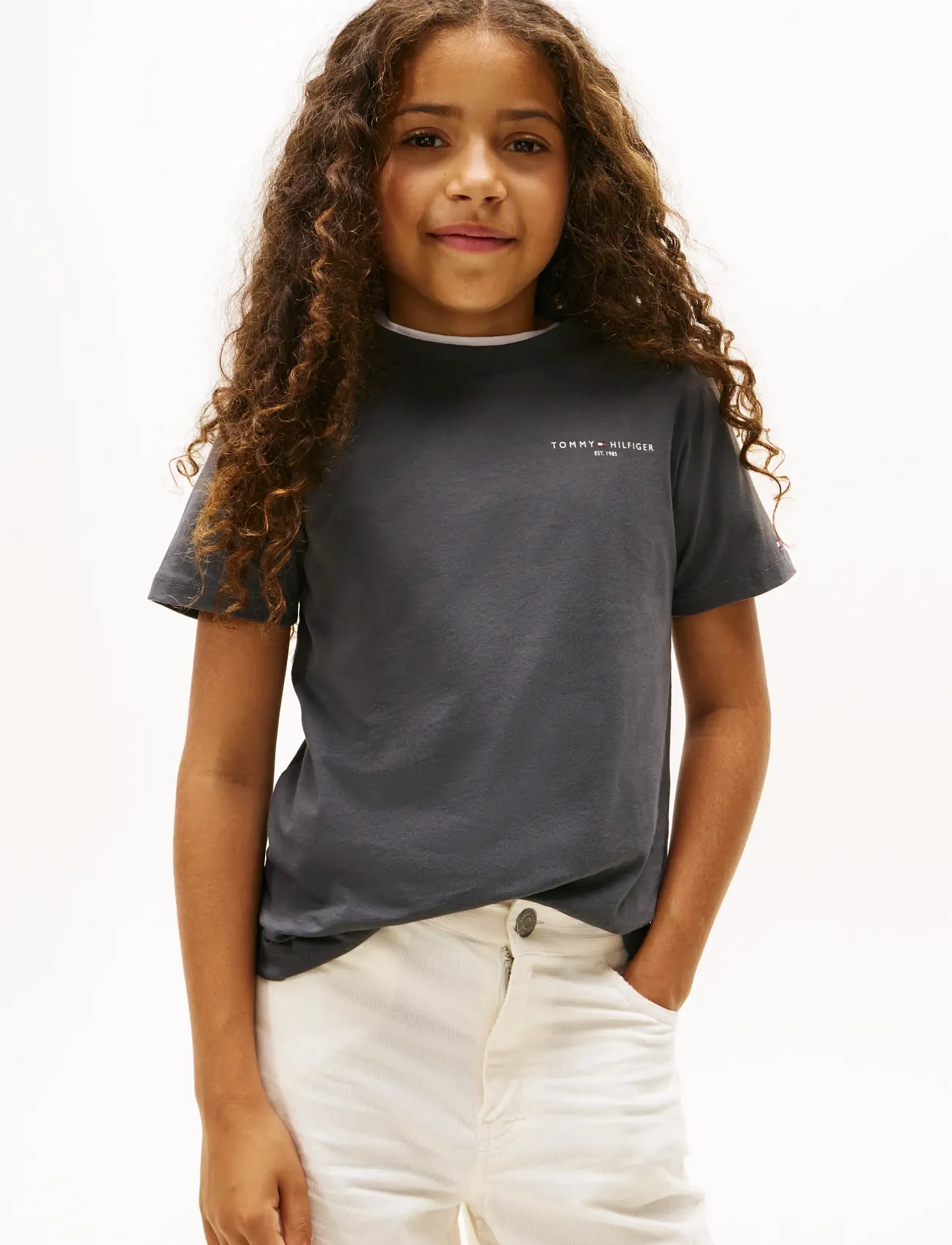 Tommy Hilfiger MINI CORP T-SHIRT - Overdele - WASHED BLACK / grey