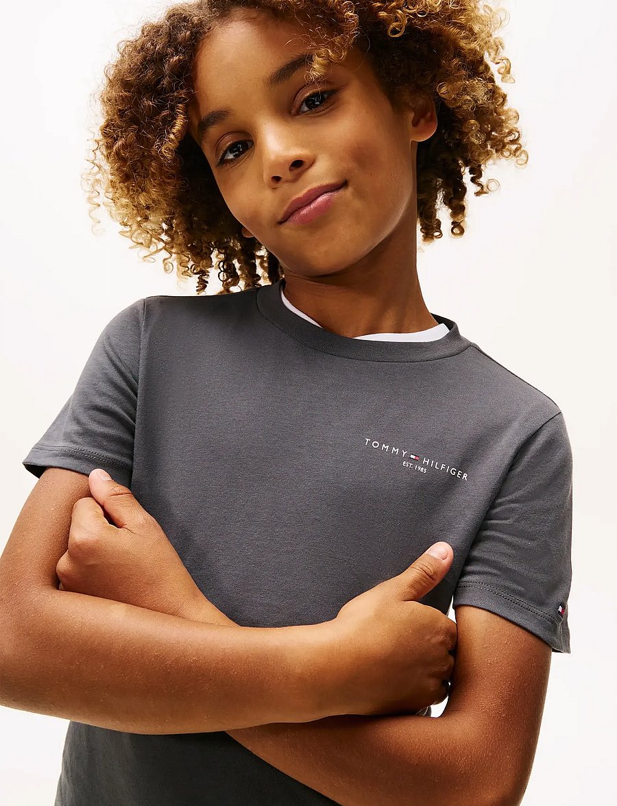 Tommy Hilfiger - MINI CORP T-SHIRT - kortärmade t-shirts - washed black - 3
