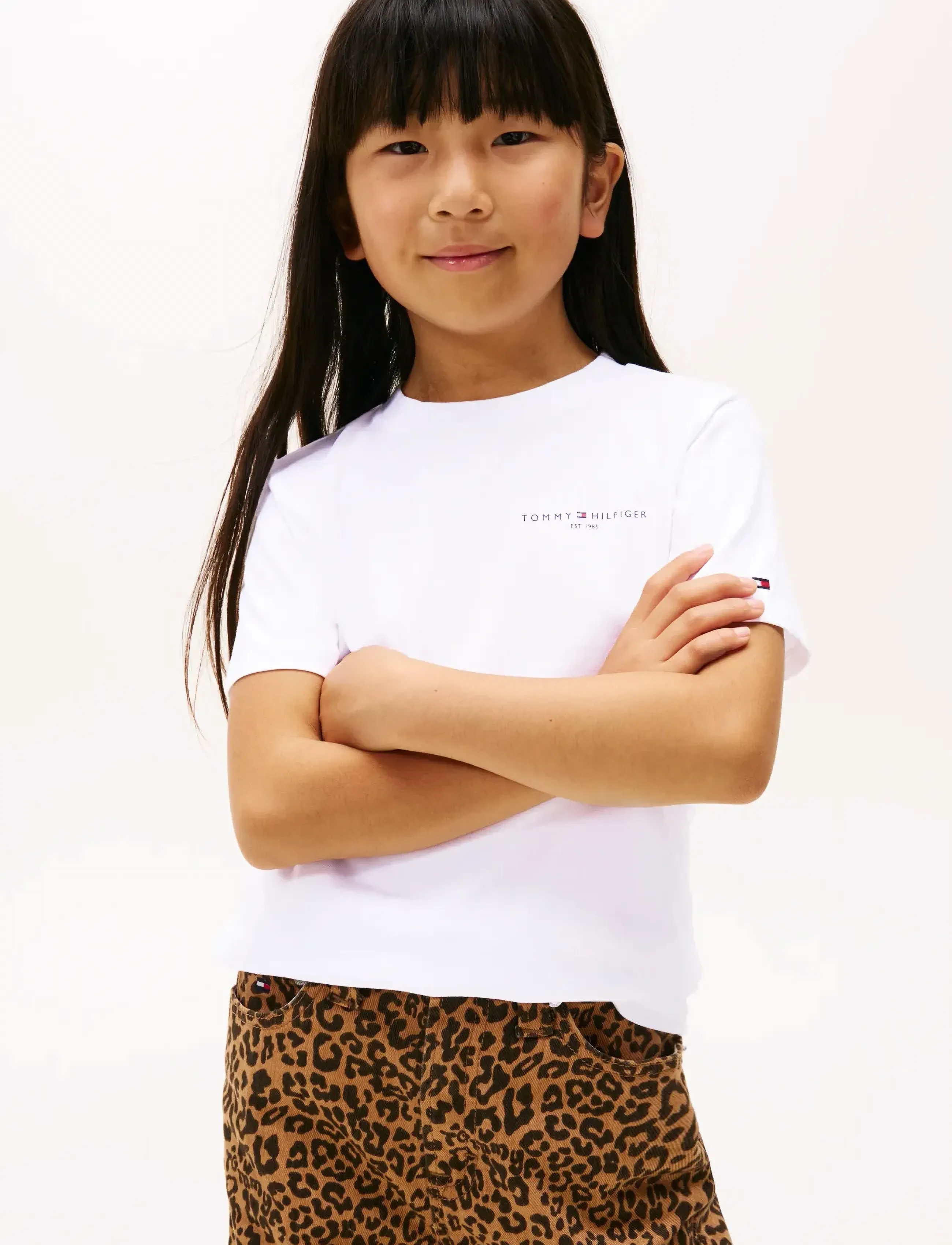 Tommy Hilfiger Mini Corp T-Shirt, 128, T-shirts, Weiß - Short-sleeved, Kinder