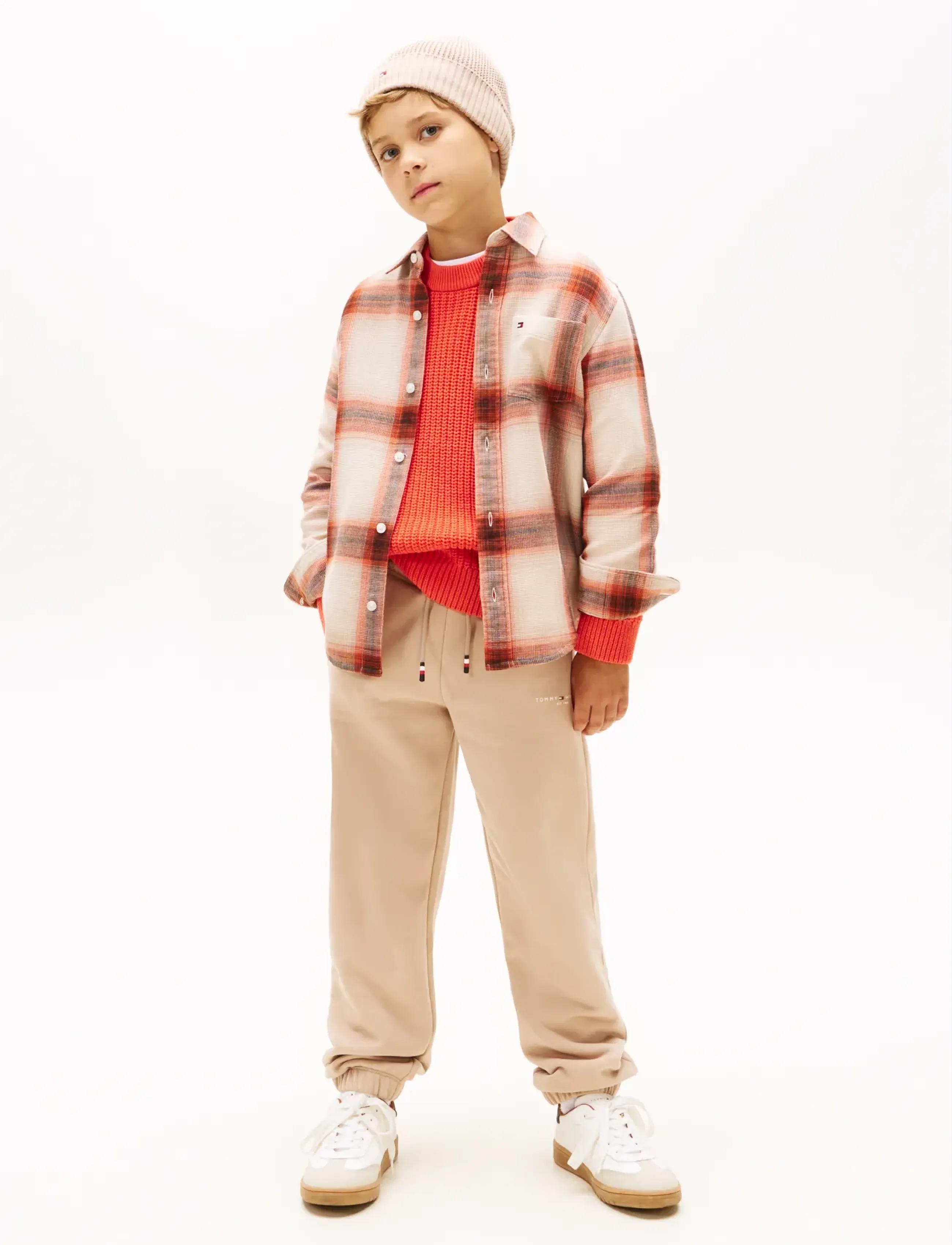 Tommy Hilfiger - MINI CORP SWEATPANTS - dressipüksid - malted milk - 2