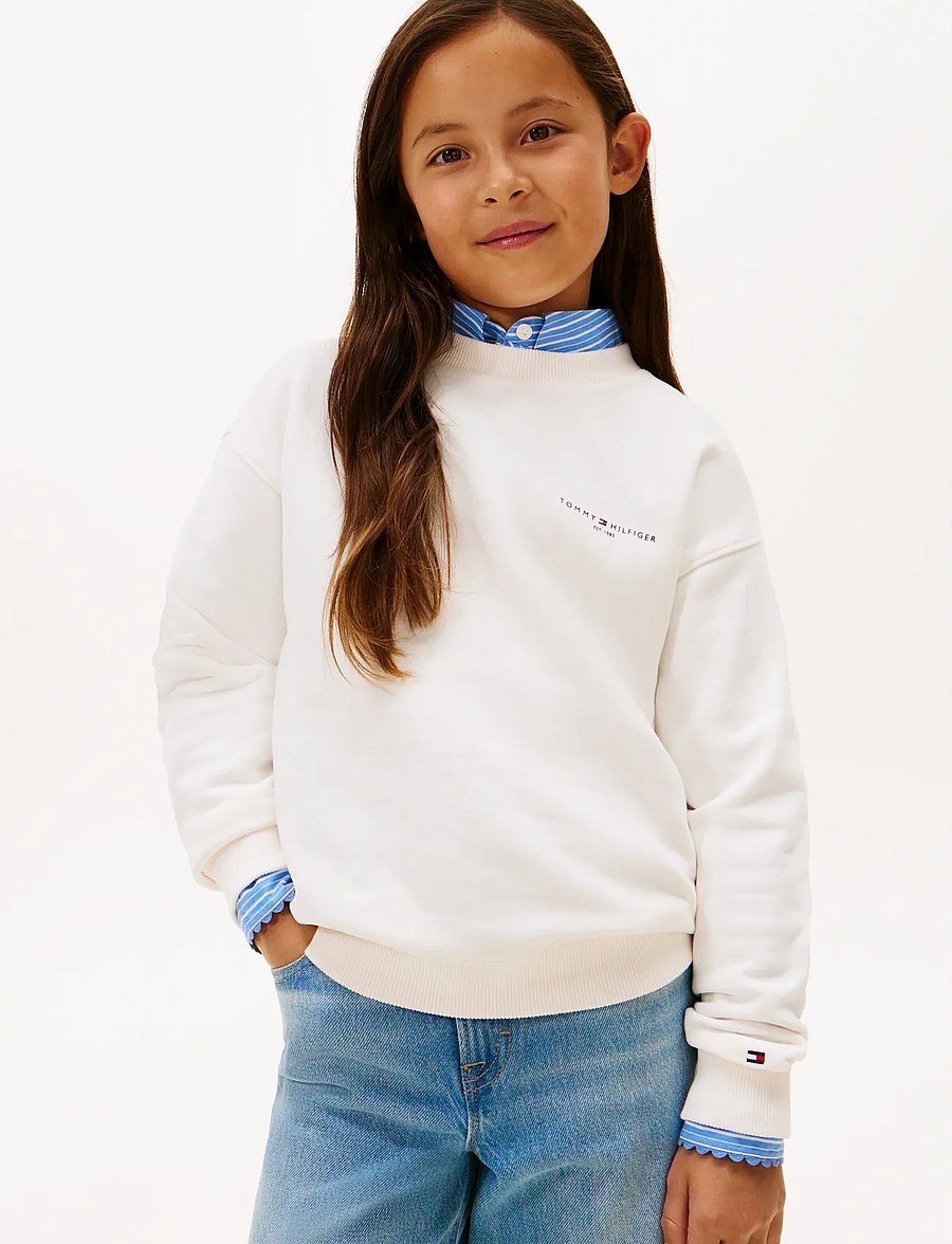 Tommy Hilfiger - MINI CORP C-NECK SWEATSHIRT - sweatshirts - ancient white - 1