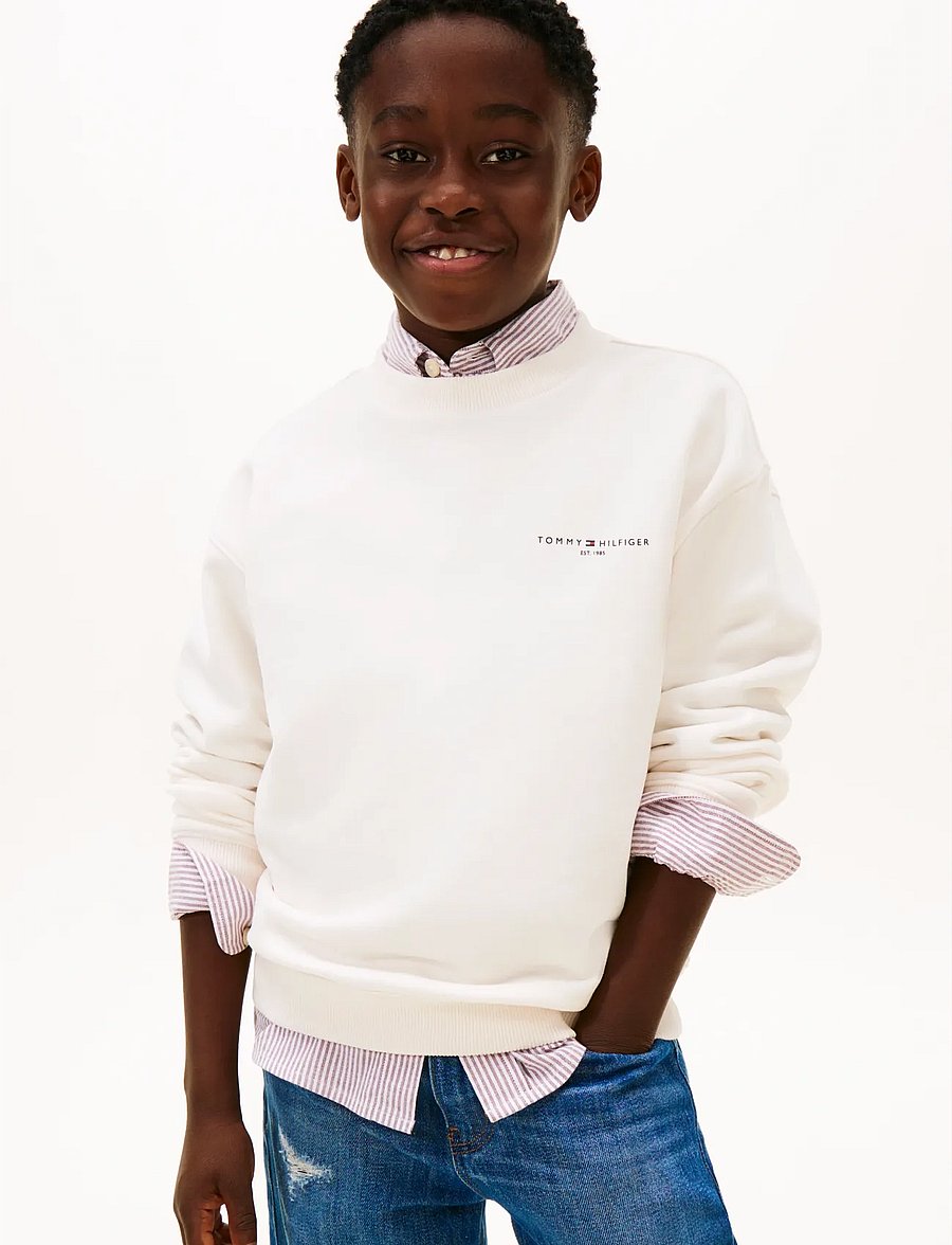 Tommy Hilfiger - MINI CORP C-NECK SWEATSHIRT - sweatshirts - ancient white - 2