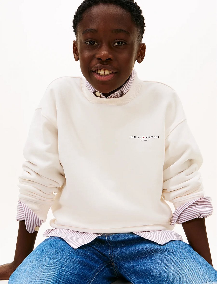 Tommy Hilfiger - MINI CORP C-NECK SWEATSHIRT - sweatshirts - ancient white - 4