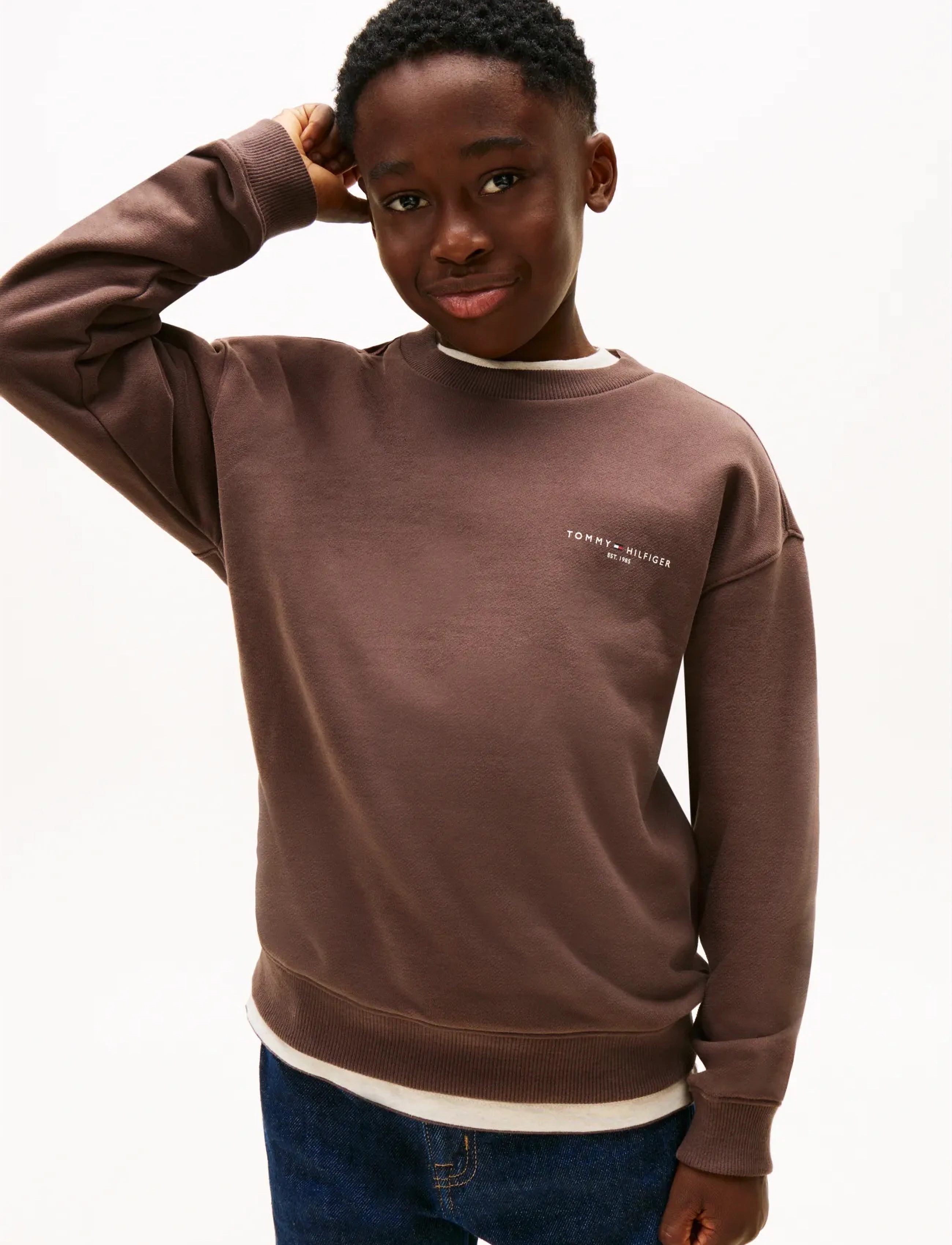 Tommy Hilfiger - MINI CORP C-NECK SWEATSHIRT - sweatshirts - black walnut - 2