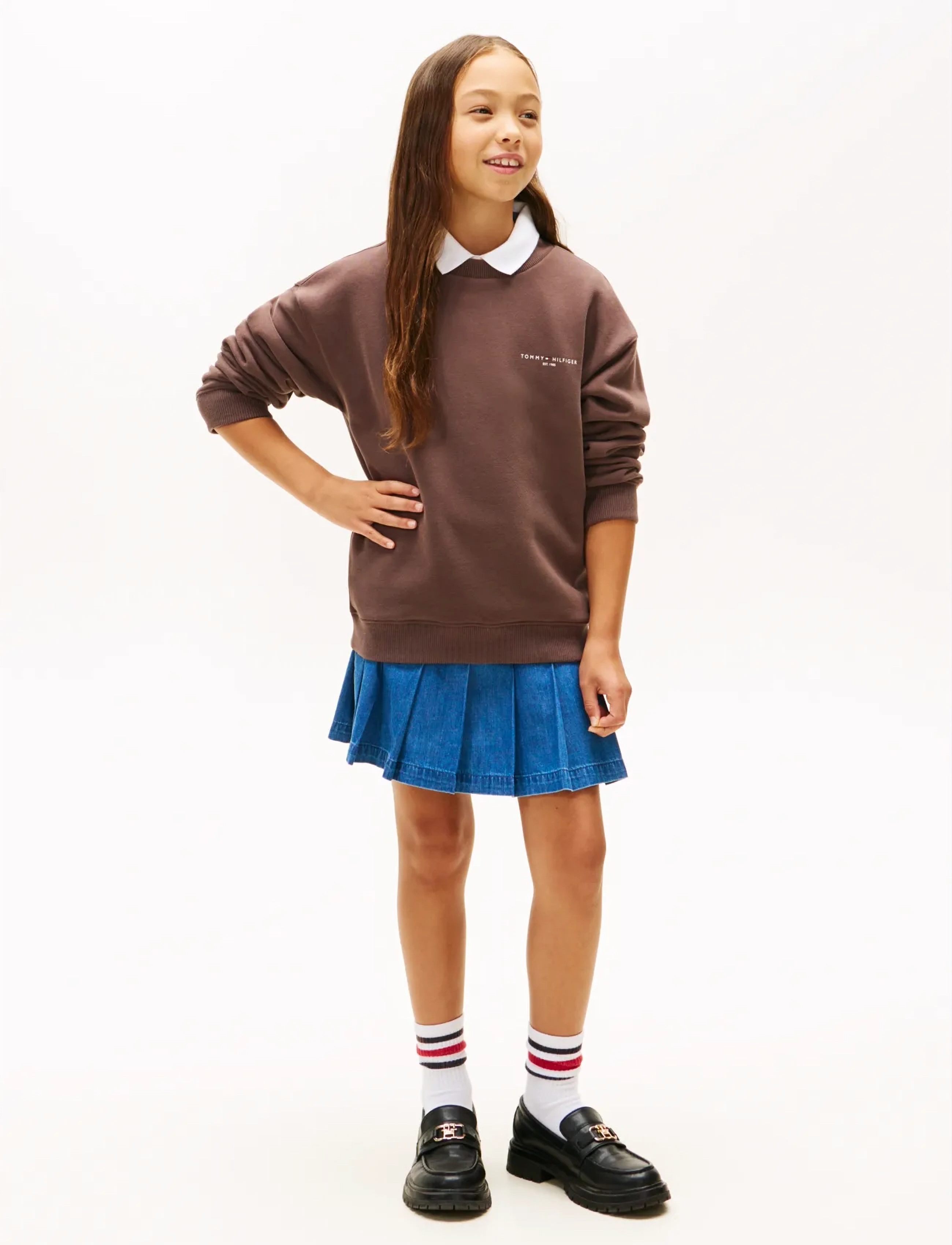 Tommy Hilfiger - MINI CORP C-NECK SWEATSHIRT - sweatshirts - black walnut - 5