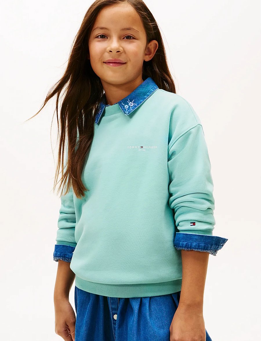 Tommy Hilfiger - MINI CORP C-NECK SWEATSHIRT - sweatshirts - ocean spray - 1