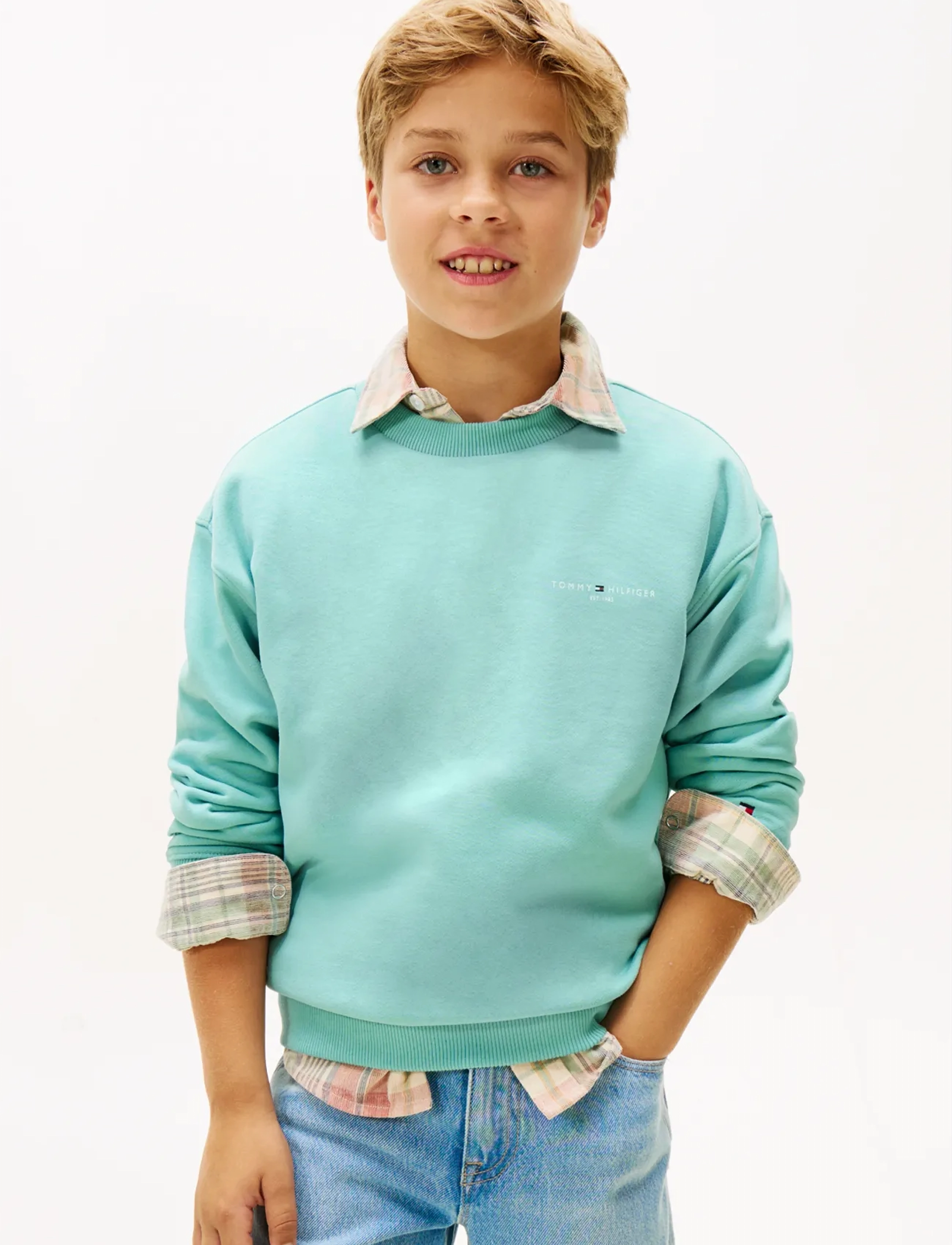 Tommy Hilfiger - MINI CORP C-NECK SWEATSHIRT - sweatshirts - ocean spray - 2