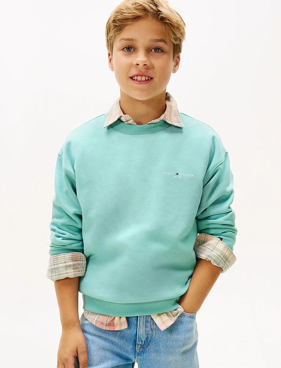 Tommy Hilfiger - MINI CORP C-NECK SWEATSHIRT - sweatshirts - ocean spray - 2