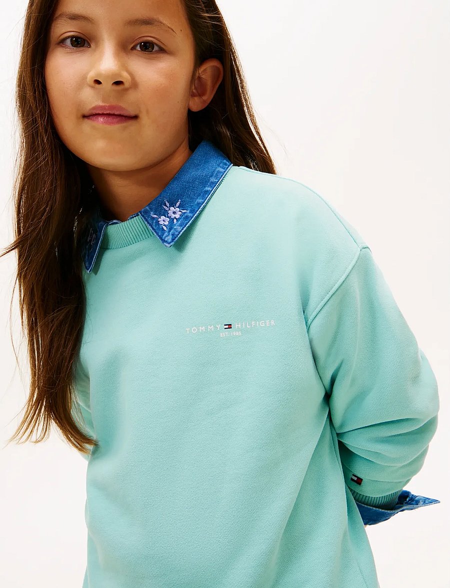 Tommy Hilfiger - MINI CORP C-NECK SWEATSHIRT - sweatshirts - ocean spray - 3