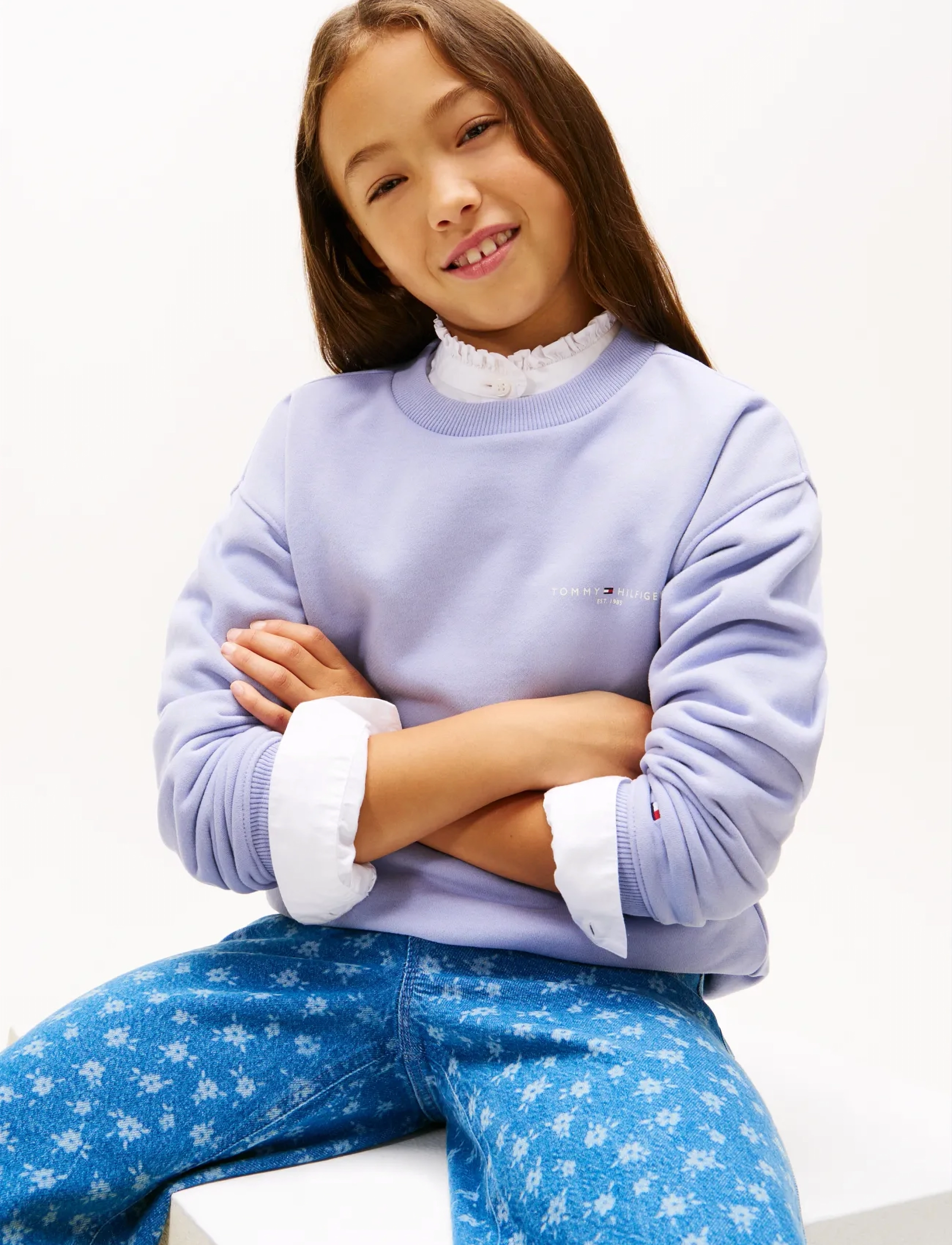 Tommy Hilfiger - MINI CORP C-NECK SWEATSHIRT - sweatshirts - periwinkle dusk - 3