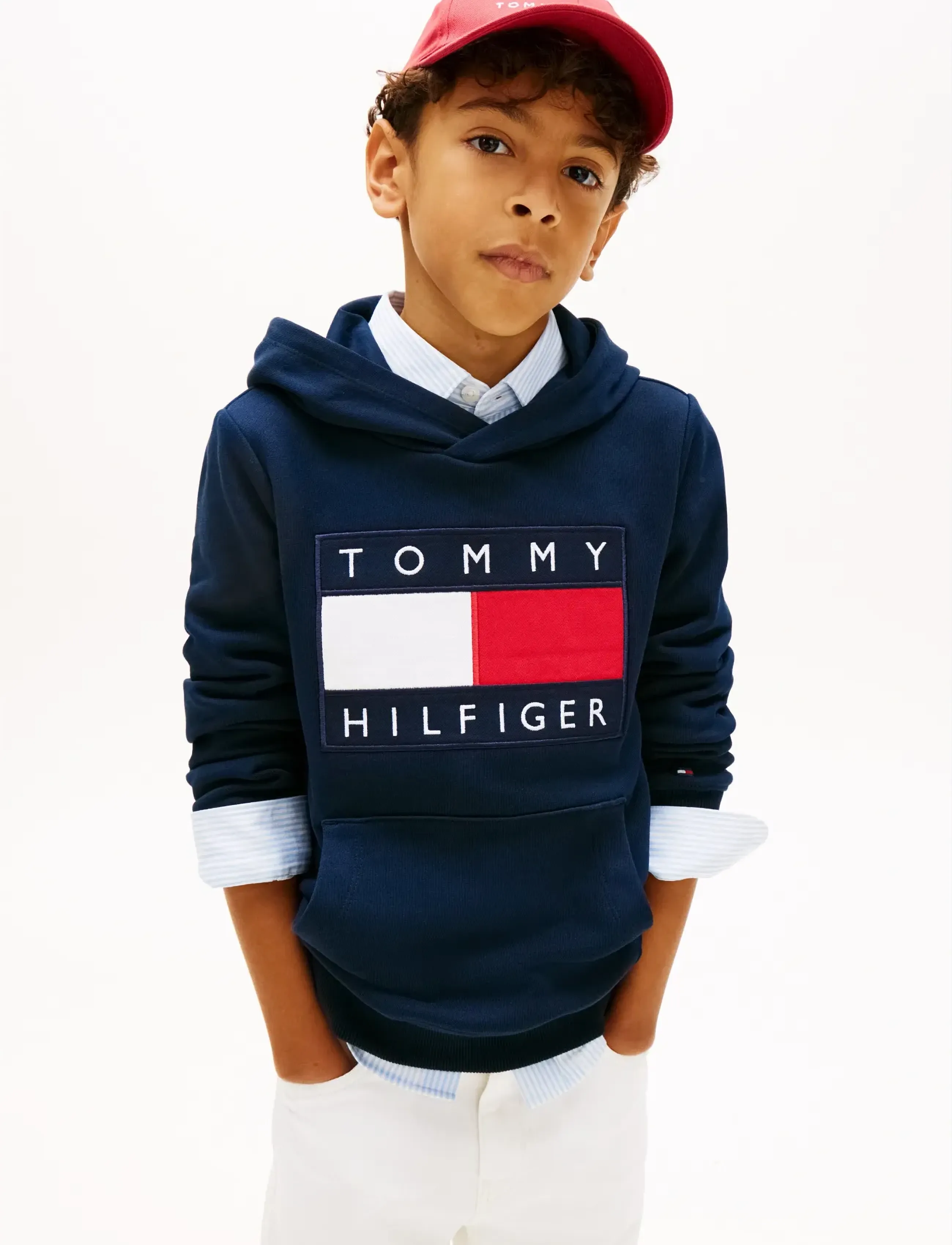 Tommy Hilfiger HERITAGE FLAG HOODIE - Overdele - DARK NIGHT NAVY / navy