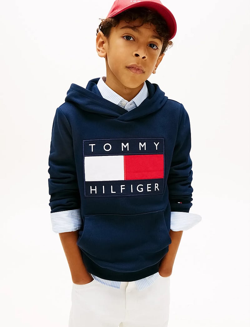 Tommy Hilfiger - HERITAGE FLAG HOODIE - hættetrøjer - dark night navy - 0