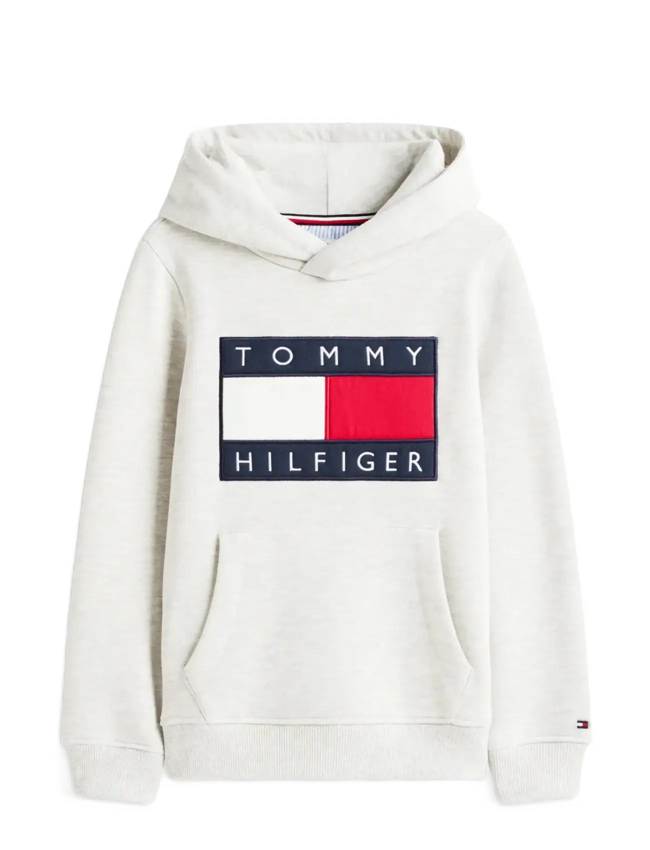 Tommy Hilfiger HERITAGE FLAG HOODIE - Clothing - LIGHT GREY HEATHER / grey