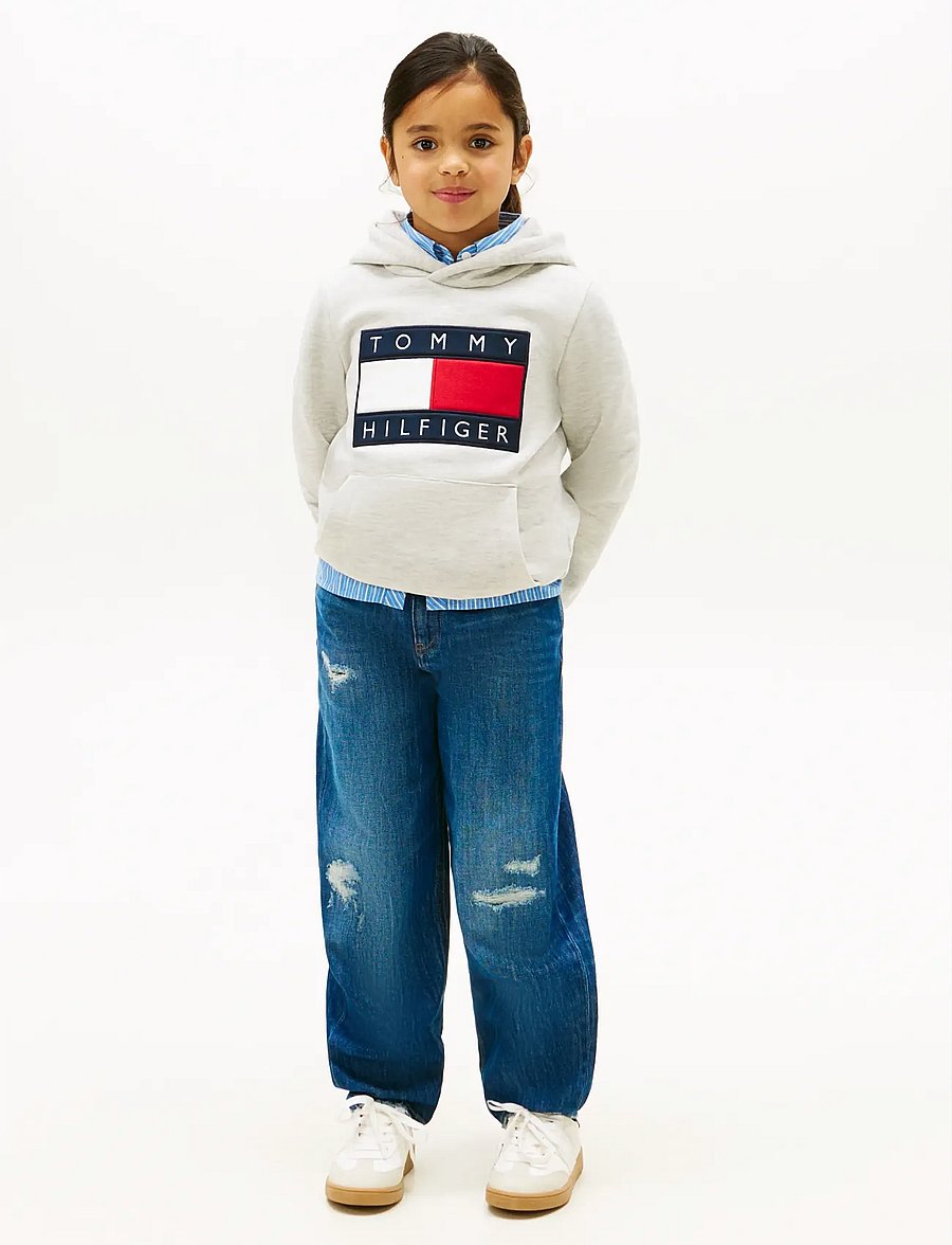 Tommy Hilfiger - HERITAGE FLAG HOODIE - kapuzenpullover - light grey heather - 0