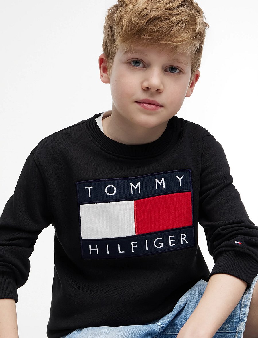 Tommy Hilfiger - HERITAGE FLAG SWEATSHIRT - sweatshirts - black - 0