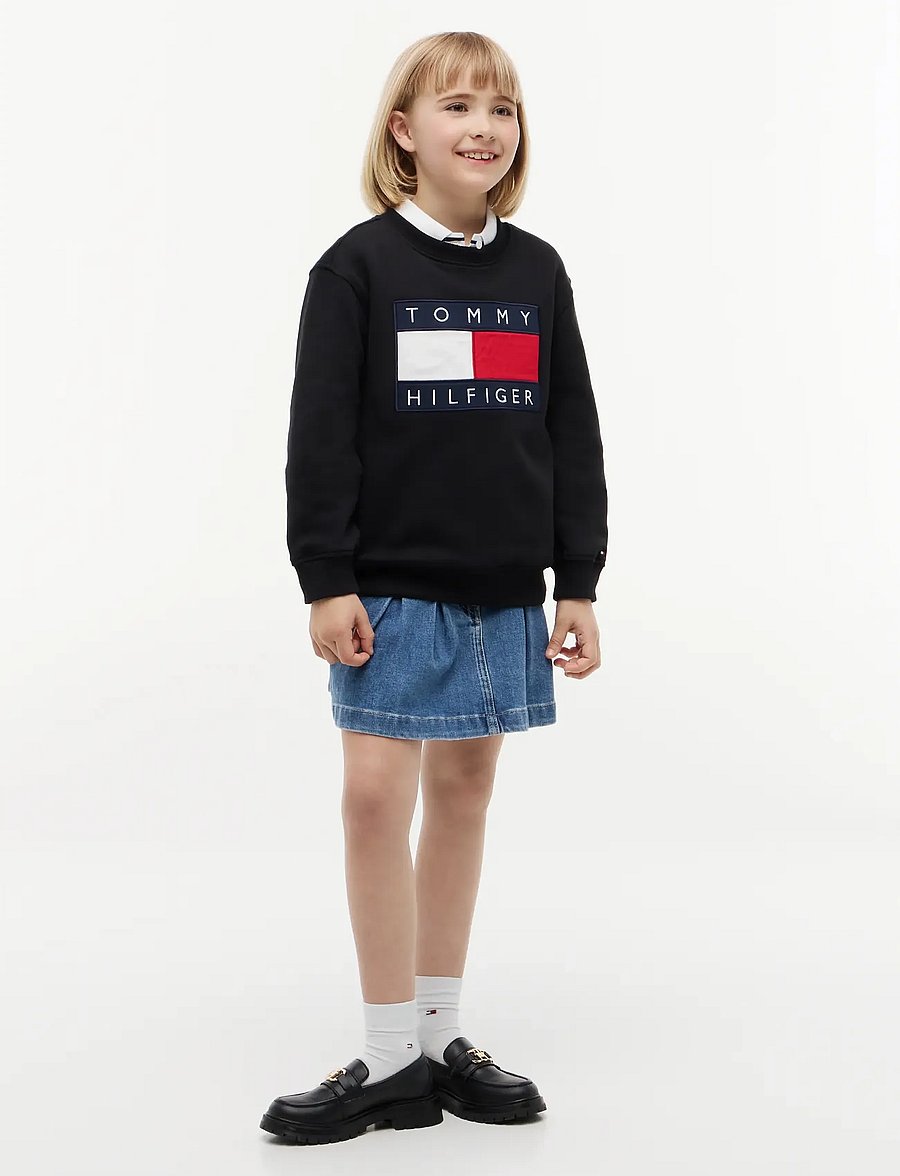 Tommy Hilfiger - HERITAGE FLAG SWEATSHIRT - sweatshirts - black - 0