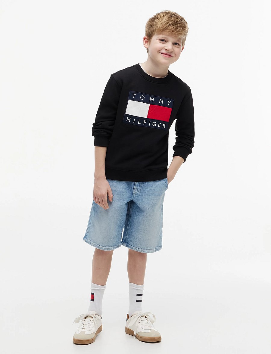 Tommy Hilfiger - HERITAGE FLAG SWEATSHIRT - sweatshirts - black - 4