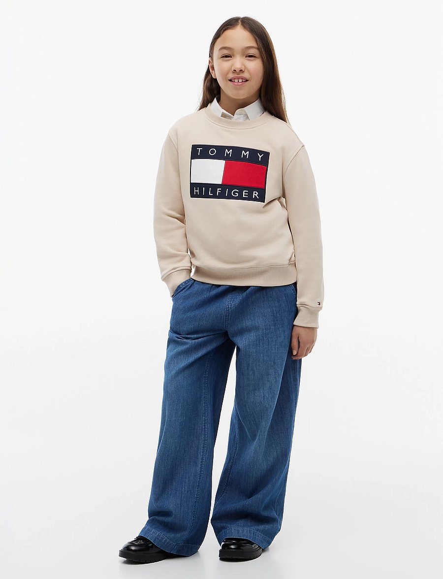 Tommy Hilfiger - HERITAGE FLAG SWEATSHIRT - sweatshirts - classic beige - 0