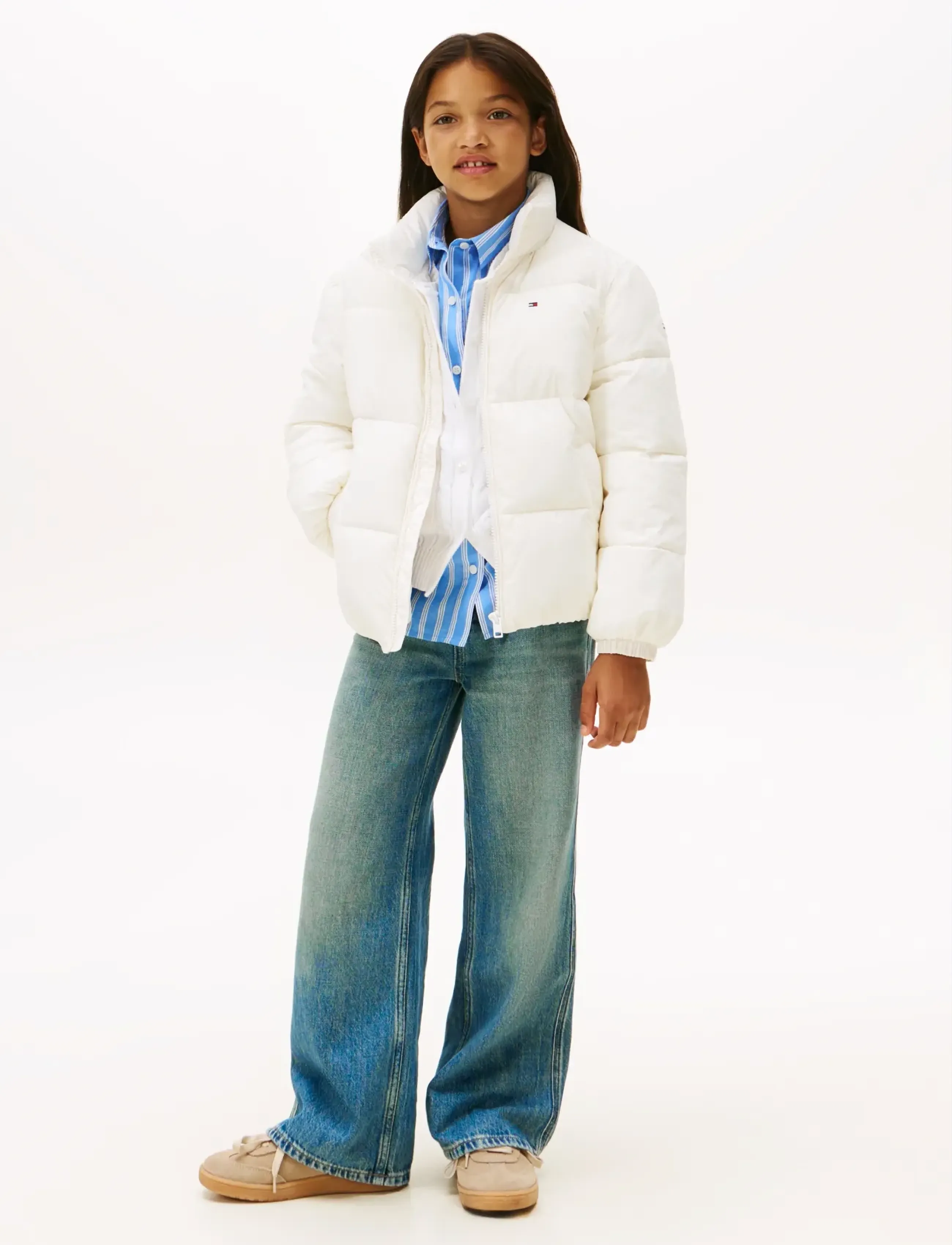 Tommy Hilfiger FLAG PUFFER JACKET - Vinterjackor - IVORY SILK / cream