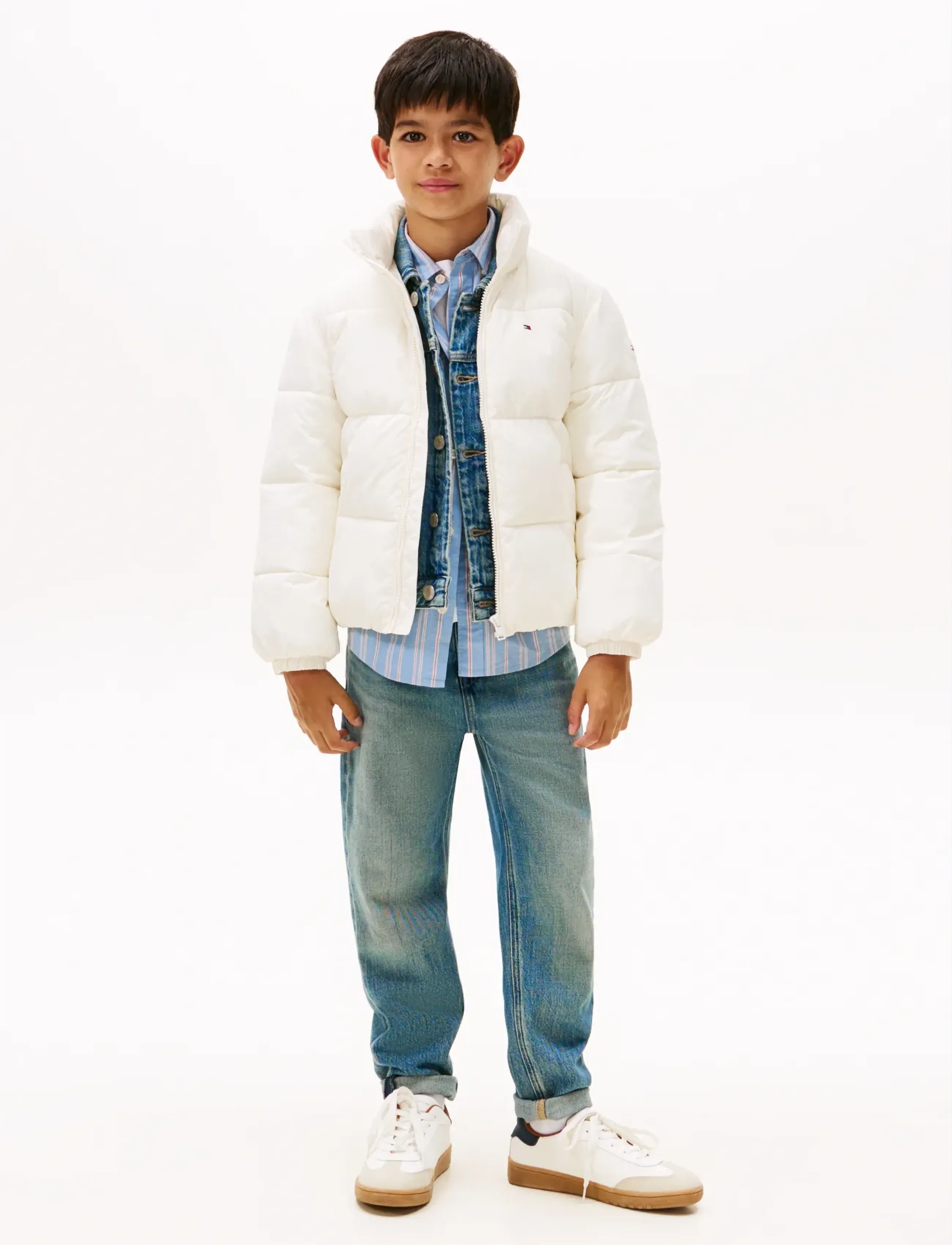 Tommy Hilfiger - FLAG PUFFER JACKET - vinterjakker - ivory silk - 2