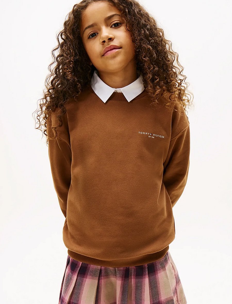 Tommy Hilfiger - MINI CORP C-NECK SWEATSHIRT - sweatshirts - pecan nut - 0