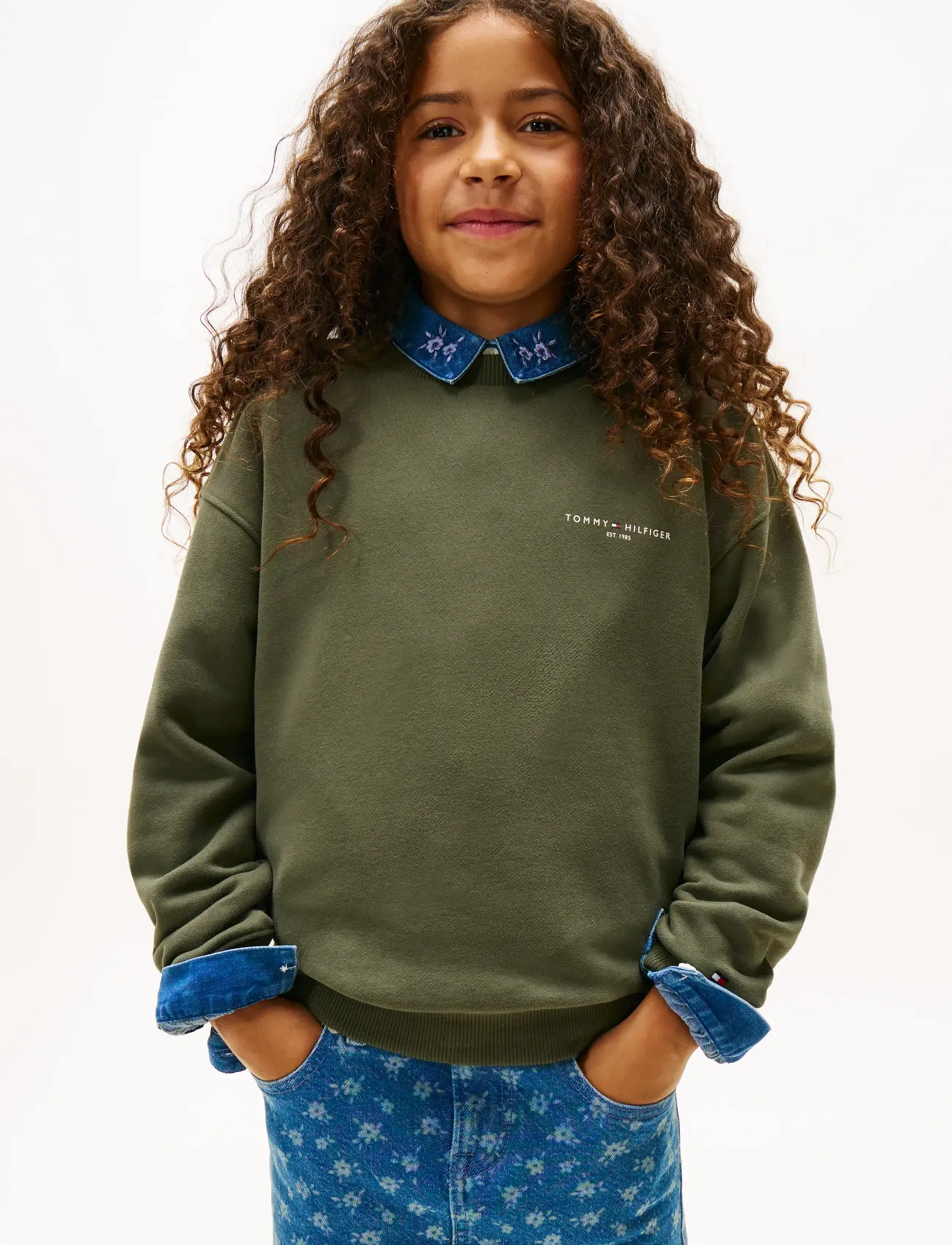 Tommy Hilfiger - MINI CORP C-NECK SWEATSHIRT - sweatshirts - pewter green - 2