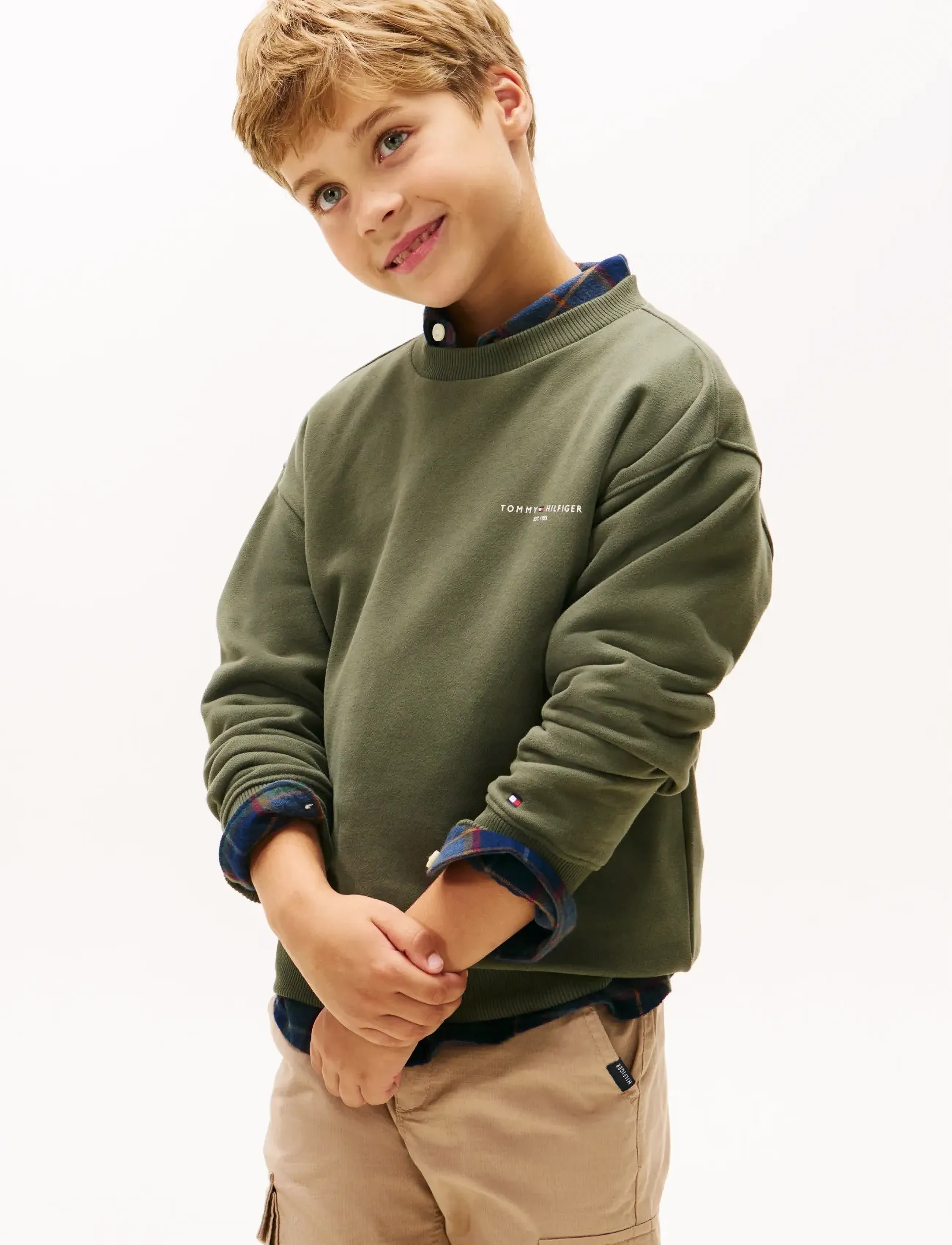 Tommy Hilfiger - MINI CORP C-NECK SWEATSHIRT - sweatshirts - pewter green - 3