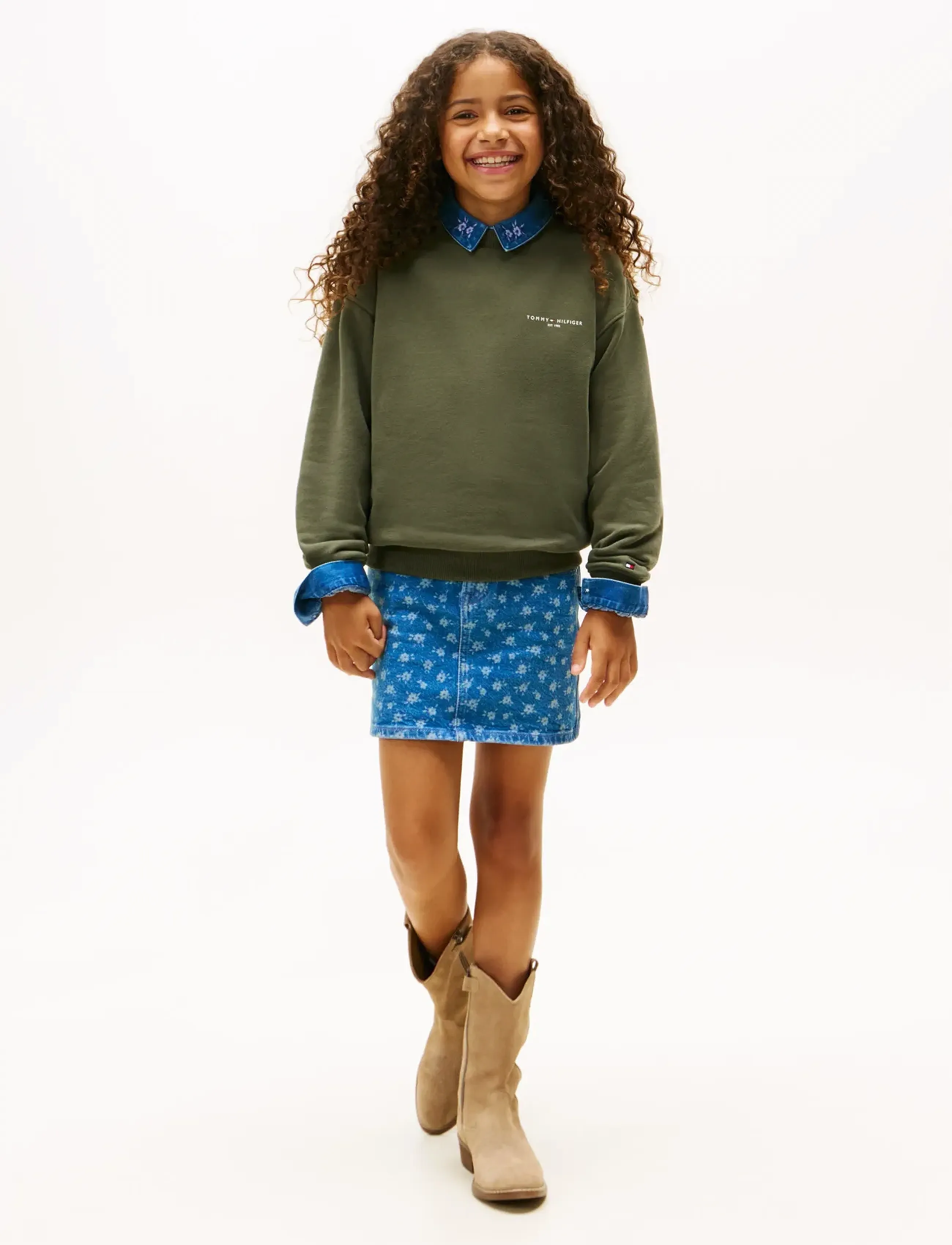 Tommy Hilfiger - MINI CORP C-NECK SWEATSHIRT - sweatshirts - pewter green - 5