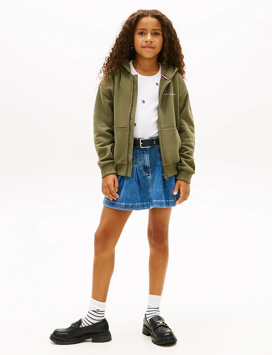 Tommy Hilfiger - MINI CORP ZIP THROUGH HOODIE - kapuzenpullover - battle green - 0