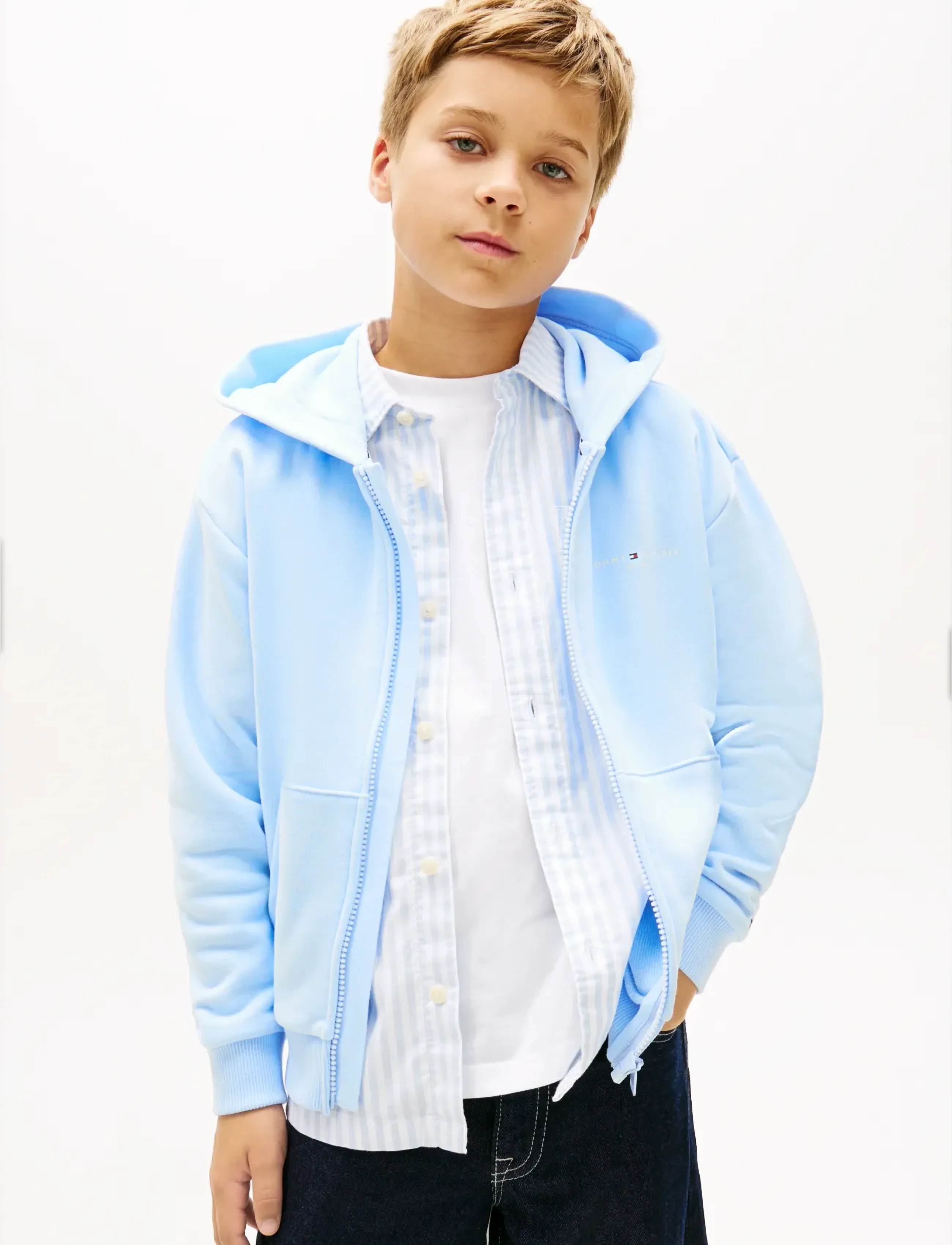Tommy Hilfiger - MINI CORP ZIP THROUGH HOODIE - huvtröjor - sweet blue - 3