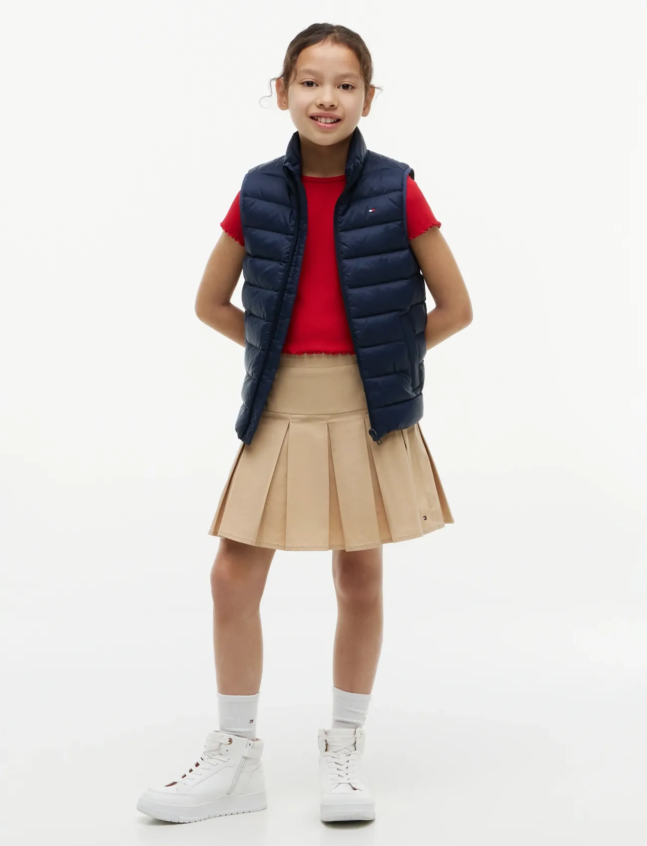 Tommy Hilfiger Essential Light Down Vest, 128, Oberbekleidung, Marineblau - Outdoor Westen, Kinder