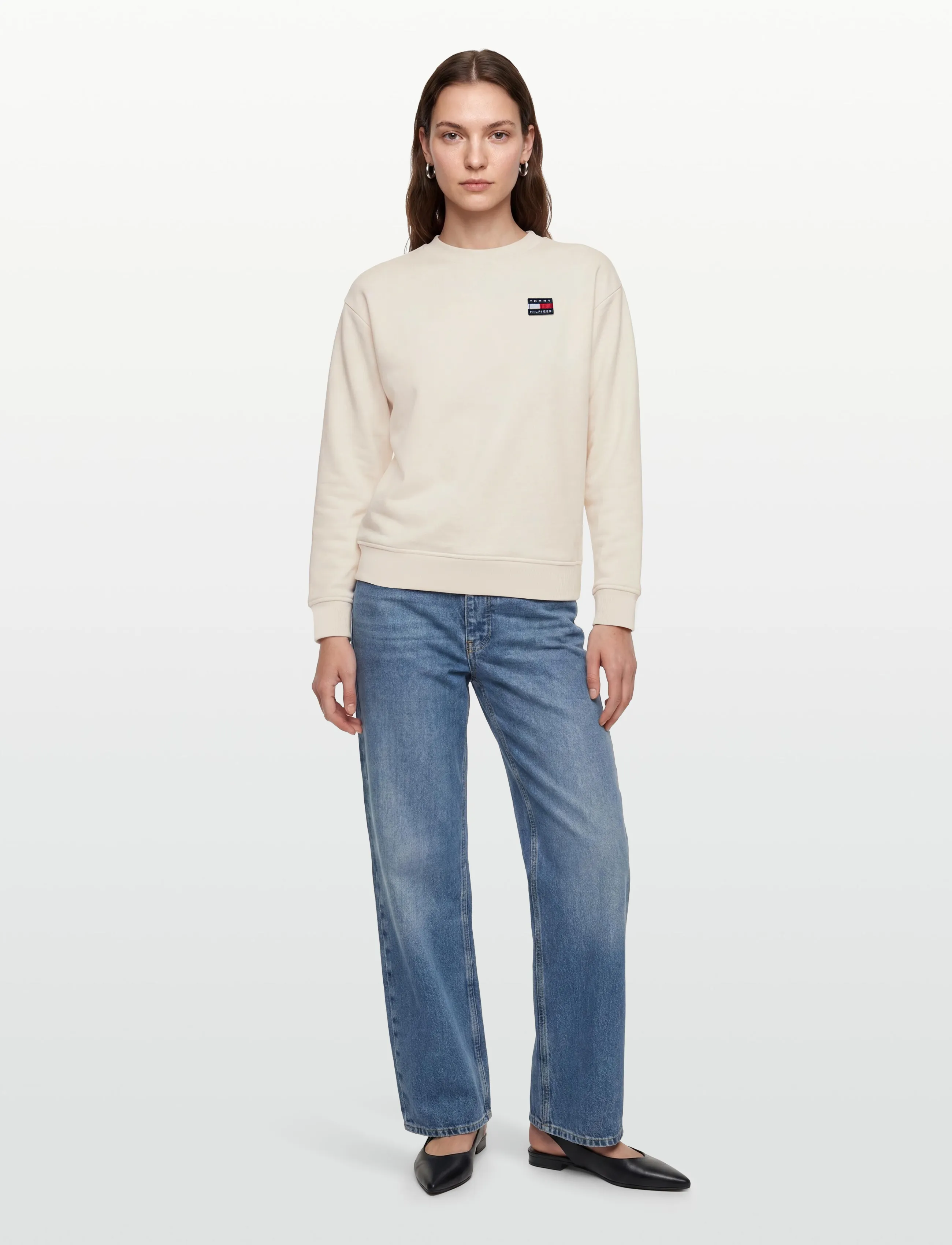 Tommy Hilfiger - FLAG HERITAGE CN SWEATSHIRT - ancient white - 0