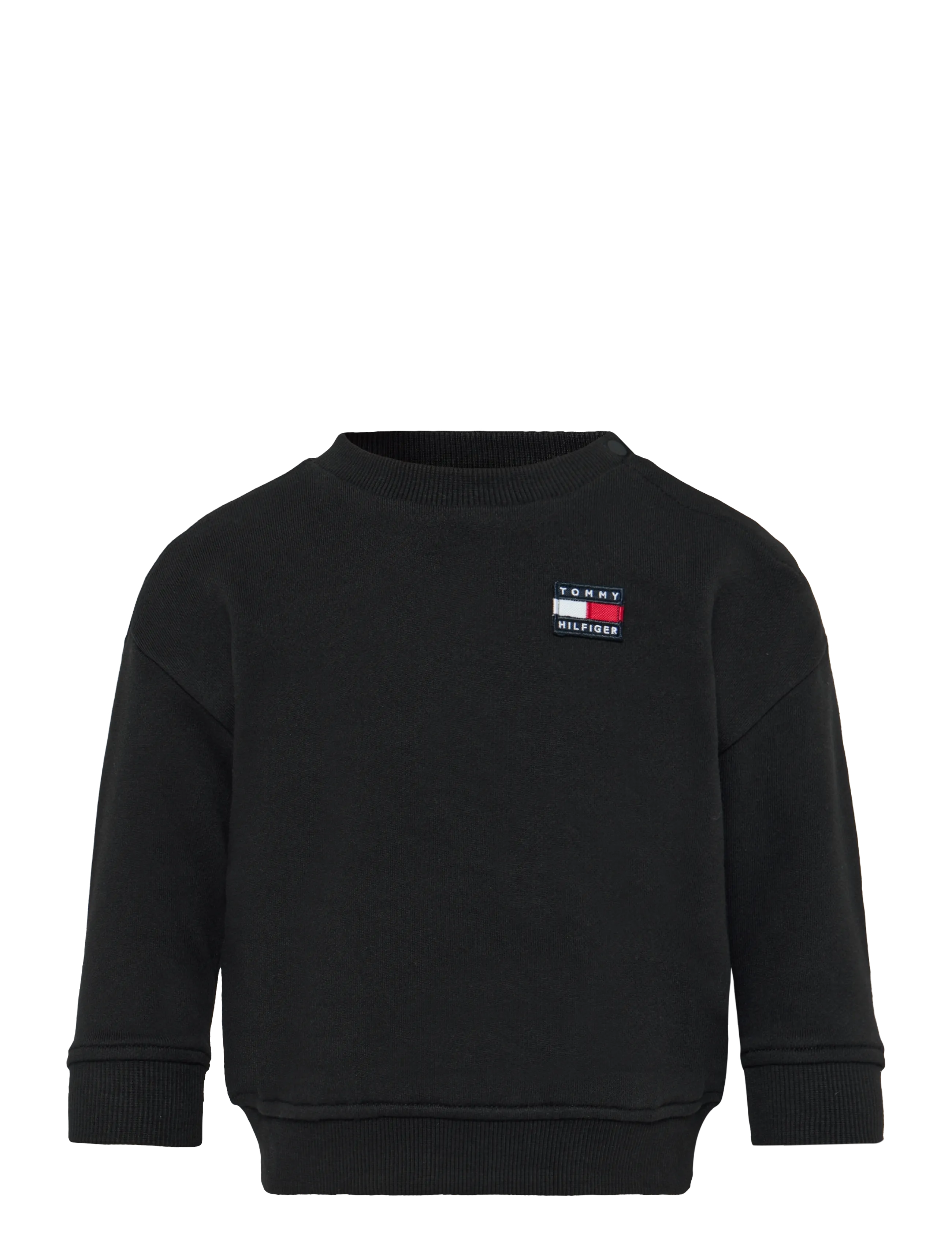 Tommy Hilfiger FLAG HERITAGE CN SWEATSHIRT - Teens 140-176 - BLACK / black