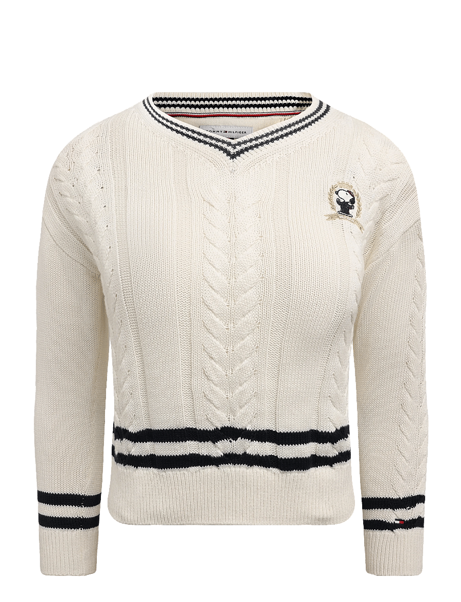 Tommy Hilfiger - PEANUTS CABLE SWEATER - stickade tröjor - ivory petal - 1