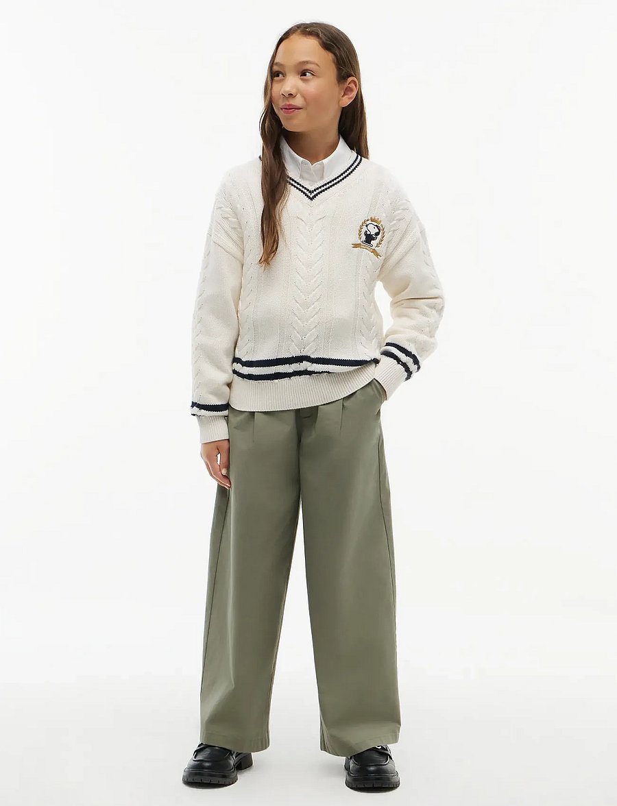 Tommy Hilfiger - PEANUTS CABLE SWEATER - stickade tröjor - ivory petal - 0
