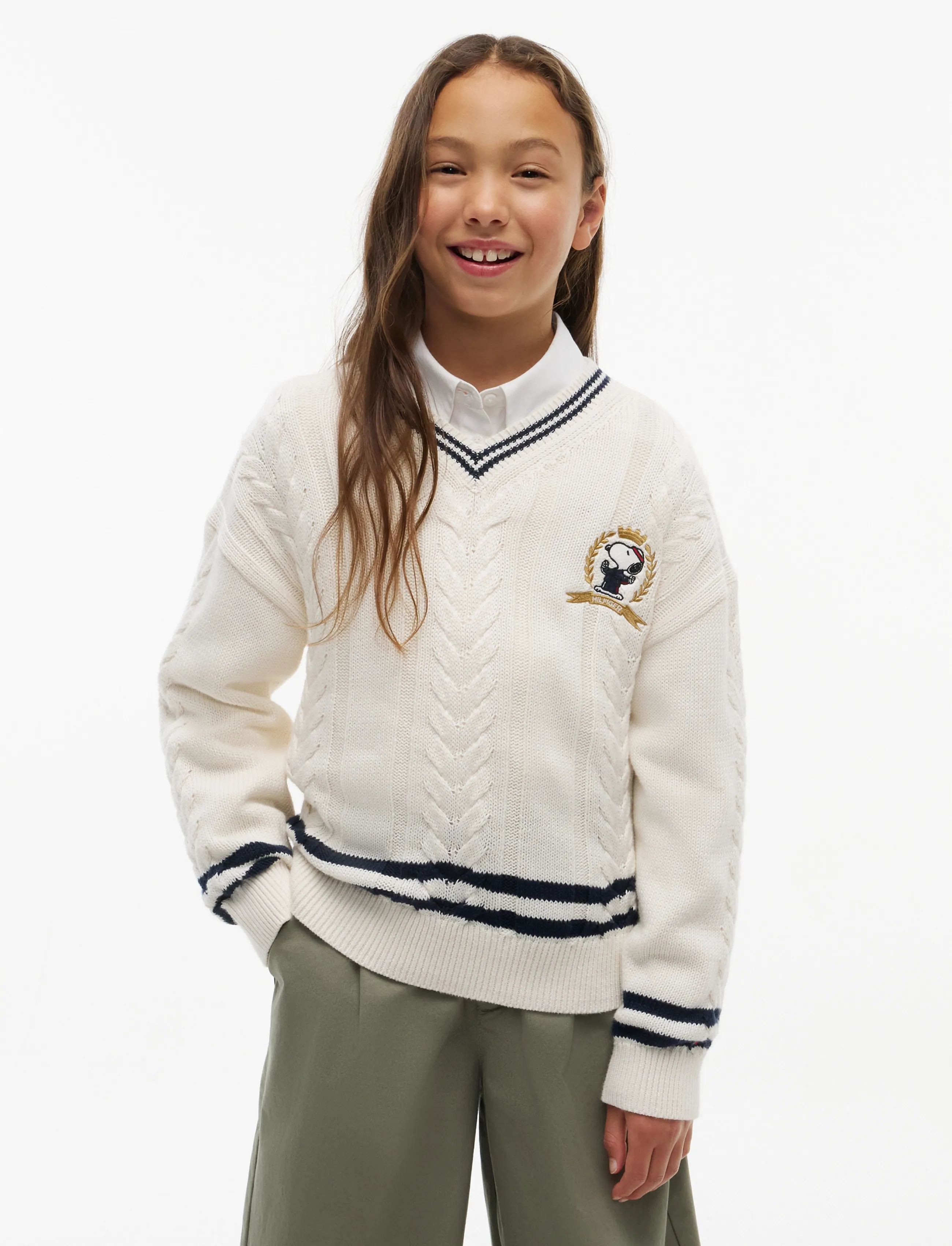 Tommy Hilfiger - PEANUTS CABLE SWEATER - stickade tröjor - ivory petal - 3