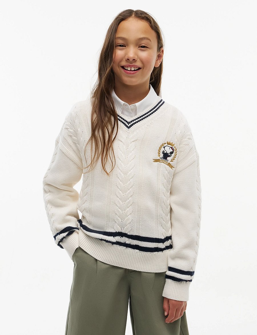 Tommy Hilfiger - PEANUTS CABLE SWEATER - stickade tröjor - ivory petal - 3