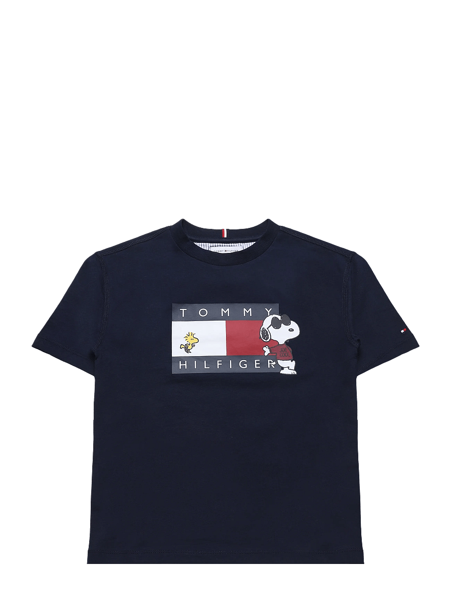 Tommy Hilfiger - PEANUTS GRAPHIC TEE SS - short-sleeved t-shirts - dark blue - 1