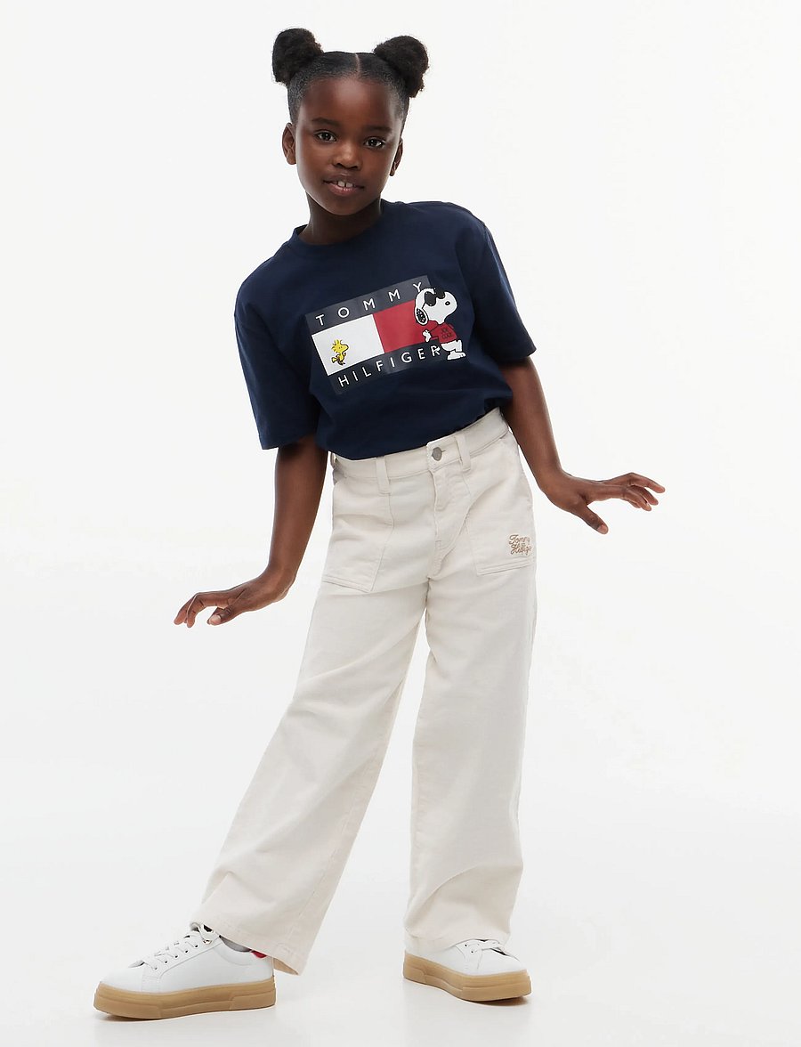 Tommy Hilfiger - PEANUTS GRAPHIC TEE SS - short-sleeved t-shirts - dark blue - 0