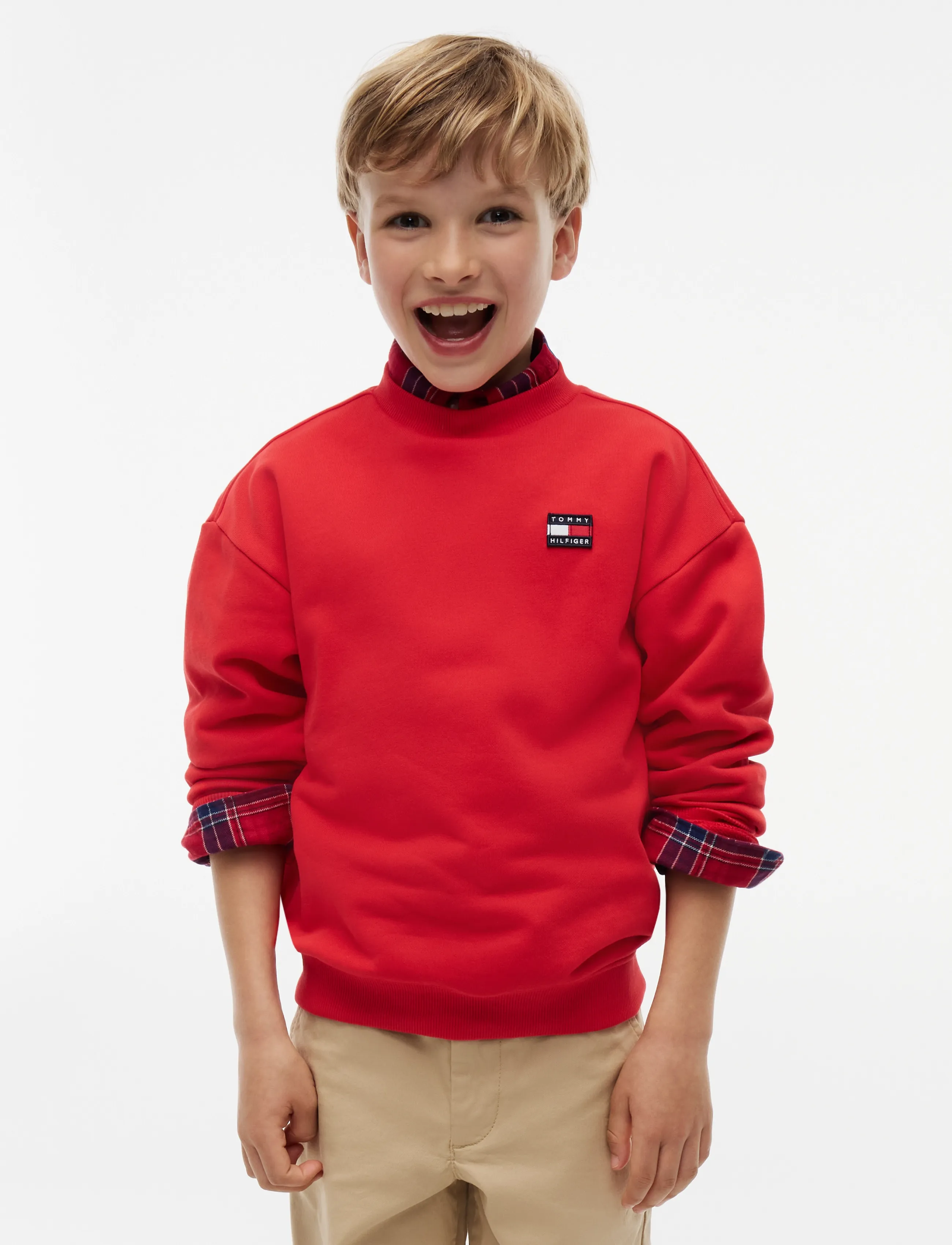 Tommy Hilfiger - FLAG HERITAGE CREWNECK - sweatshirts - red glare - 4