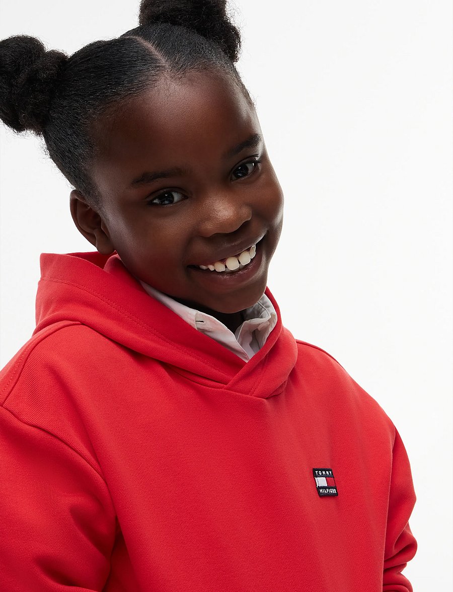 Tommy Hilfiger - FLAG HERITAGE HOODIE - kapuutsiga pusad - red glare - 5