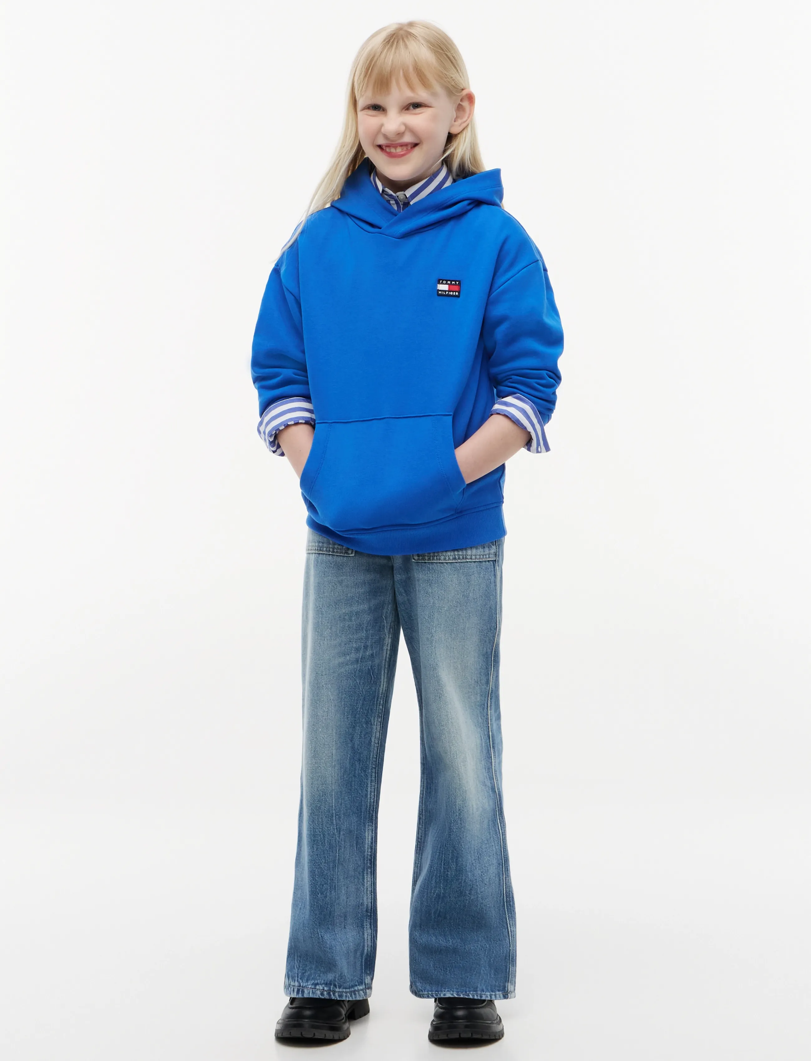 Tommy Hilfiger - FLAG HERITAGE HOODIE - hoodies - vibrant blue - 0