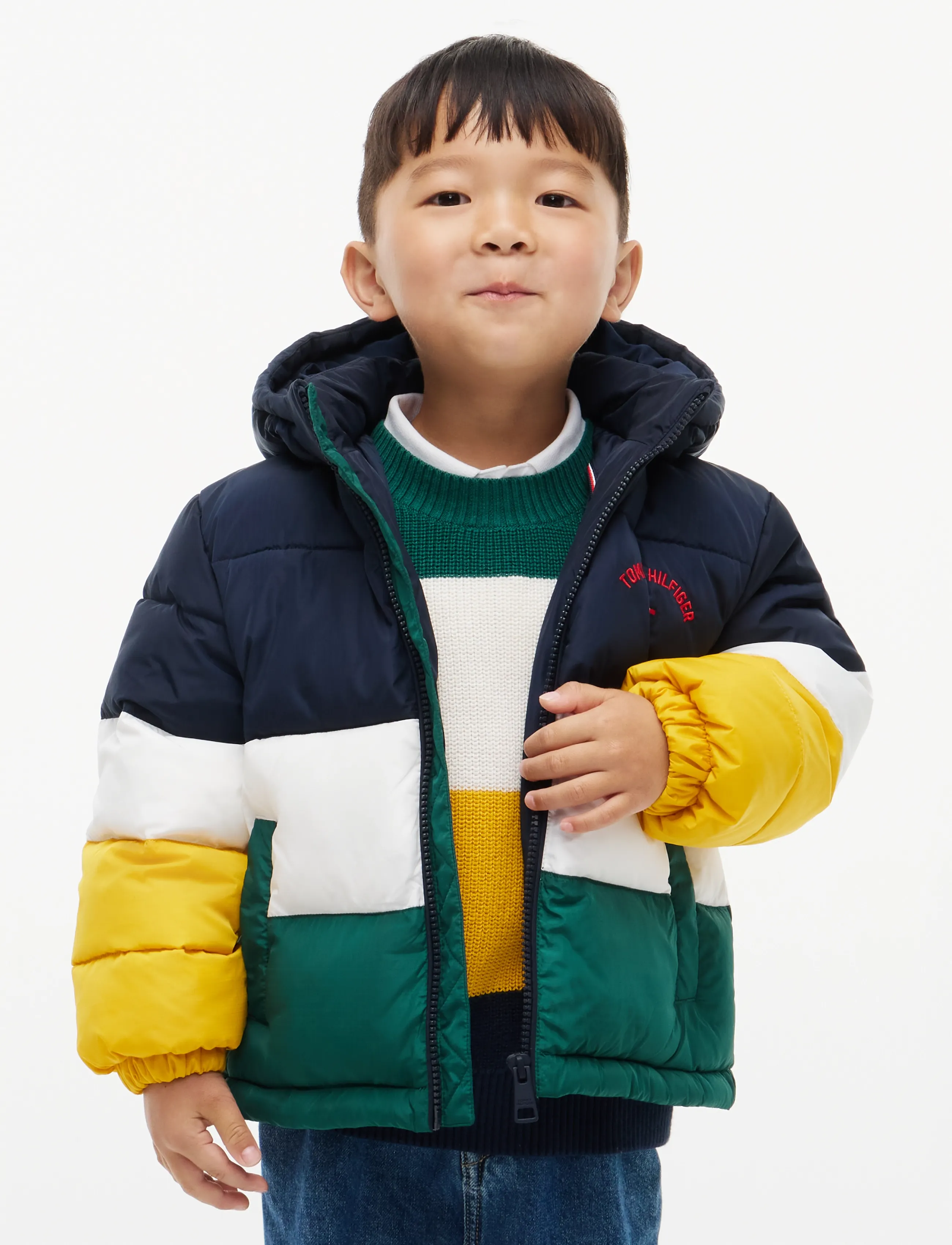 Tommy Hilfiger - LU COLOUR BLOCK PUFFER JACKET - winter jackets - dark blue colblock - 3