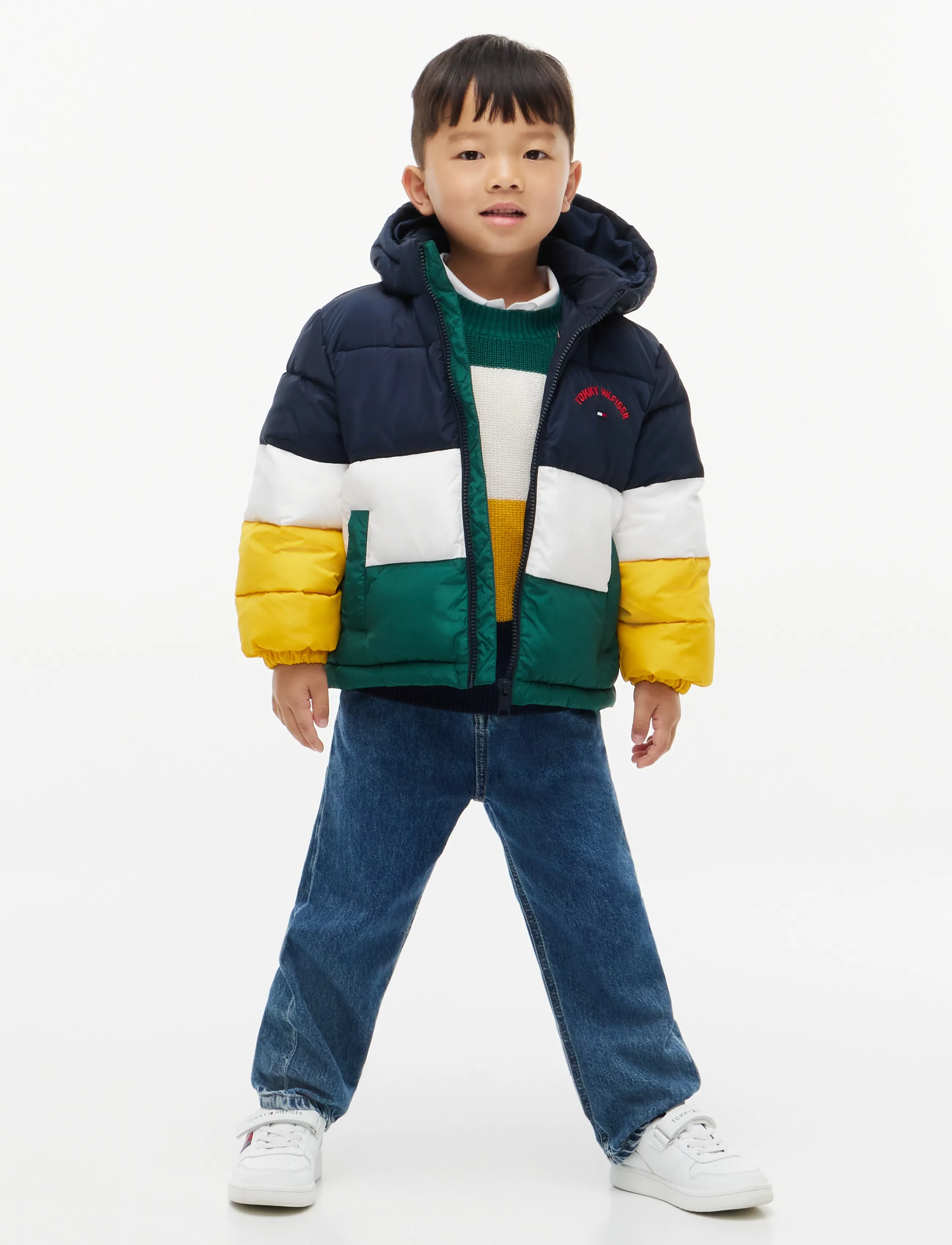 Tommy Hilfiger - LU COLOUR BLOCK PUFFER JACKET - winter jackets - dark blue colblock - 4
