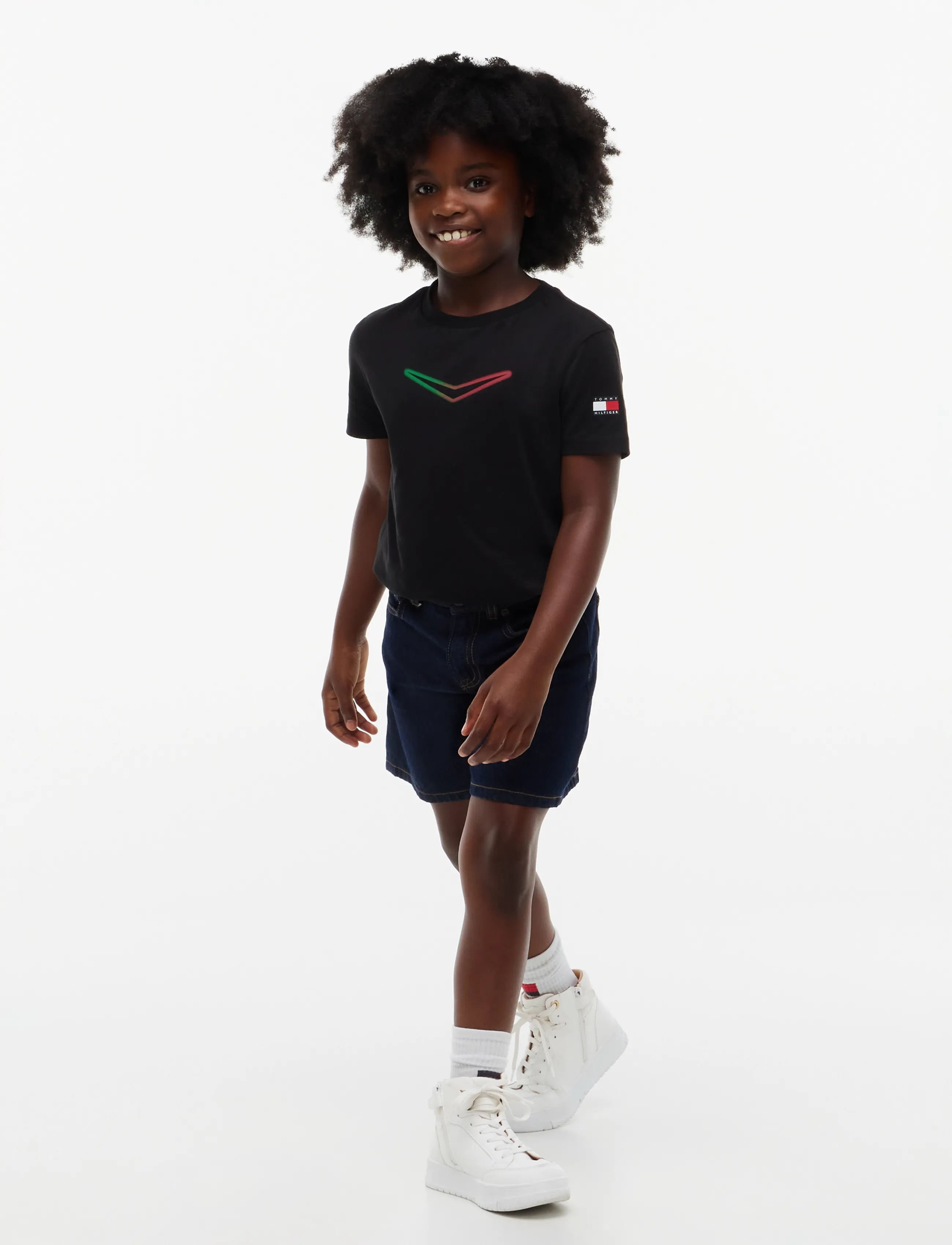 Tommy Hilfiger - TH X CF1 MEXICO CHEVRON TEE - kortärmade t-shirts - black - 0